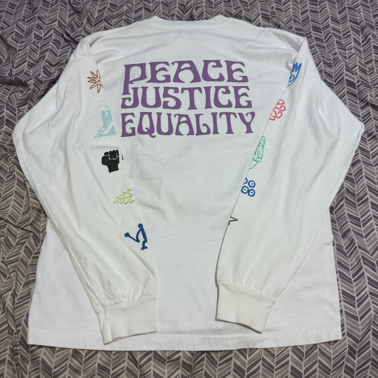 Obey Peace Justice Equality Long Sleeve T-Shirt - White Size US L / EU 52-54 / 3 - 2 Thumbnail