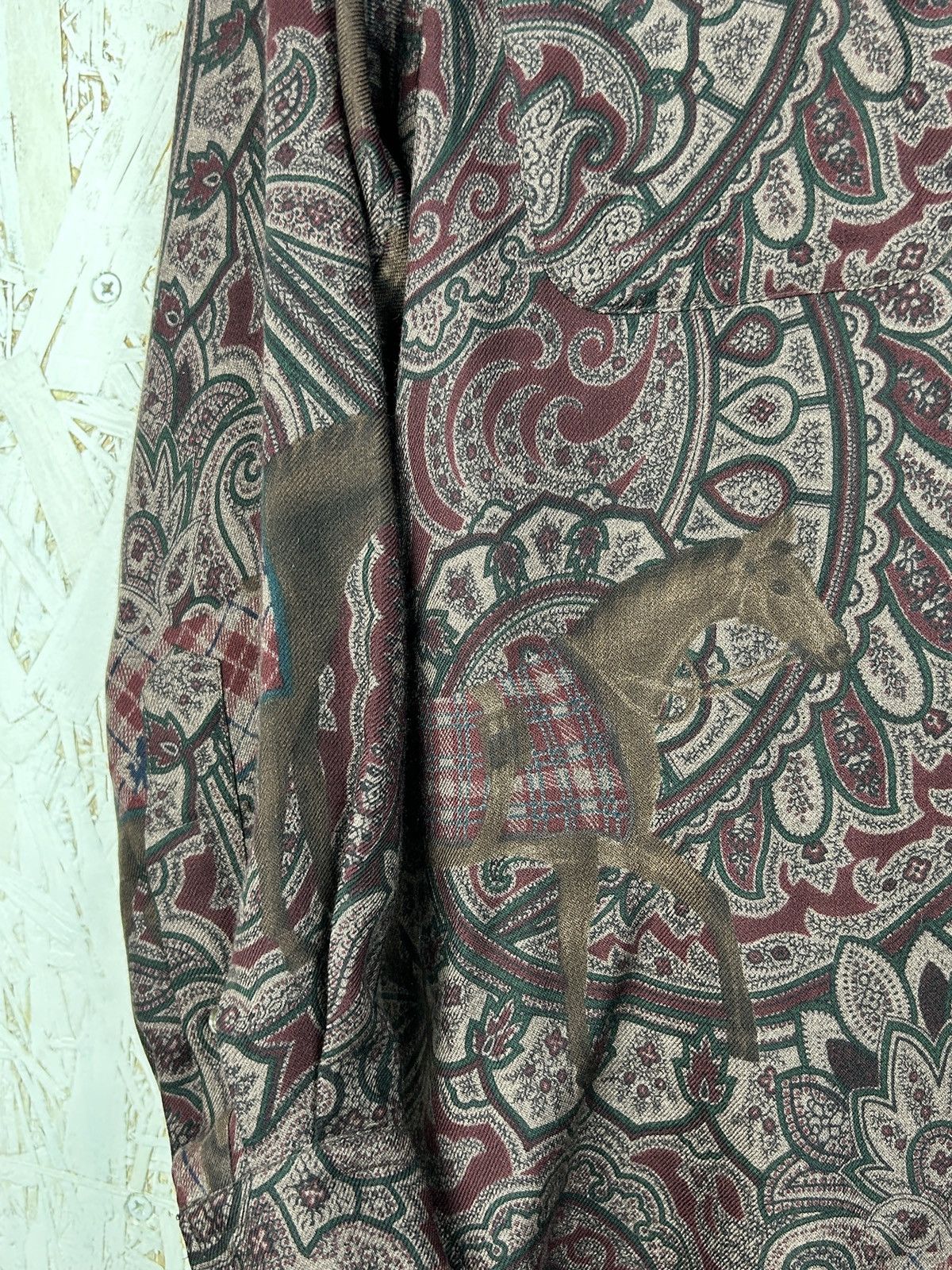 Ralph Lauren Purple Label 70s Ralph Lauren Purple Label Horse Print Paisley AOP Shirt Size M / US 6-8 / IT 42-44 - 5 Thumbnail