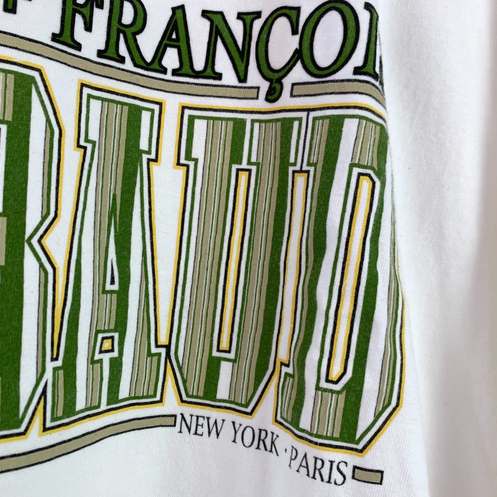 Vintage Y2K Marithe + Francois Girbaud MFG White Green New York Paris Tee T-Shirt XL Size US XL / EU 56 / 4 - 4 Thumbnail