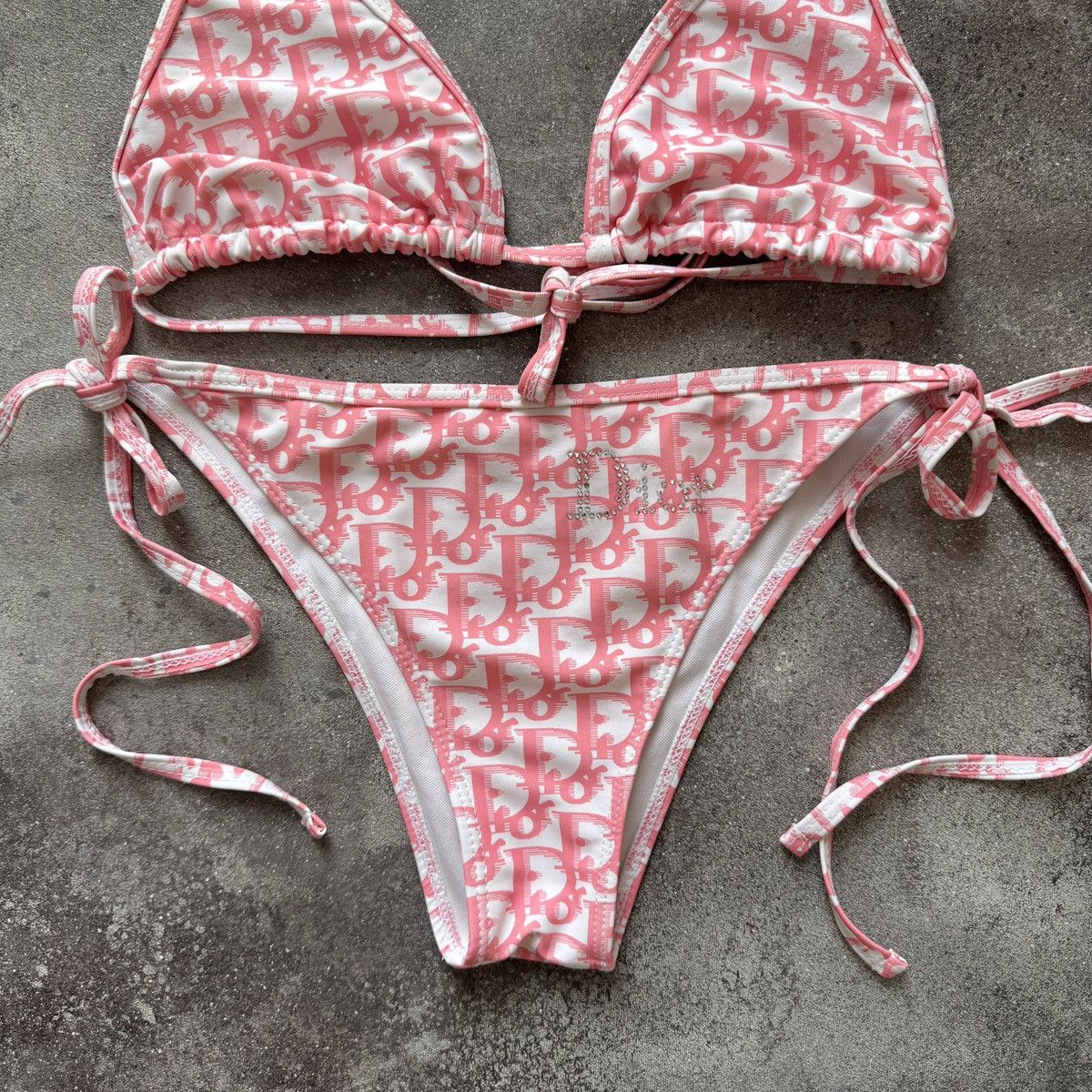 Christian Dior Monsieur Christian Dior Vintage Galliano Era Y2K Bikini Set Swimwear Size ONE SIZE - 5 Thumbnail