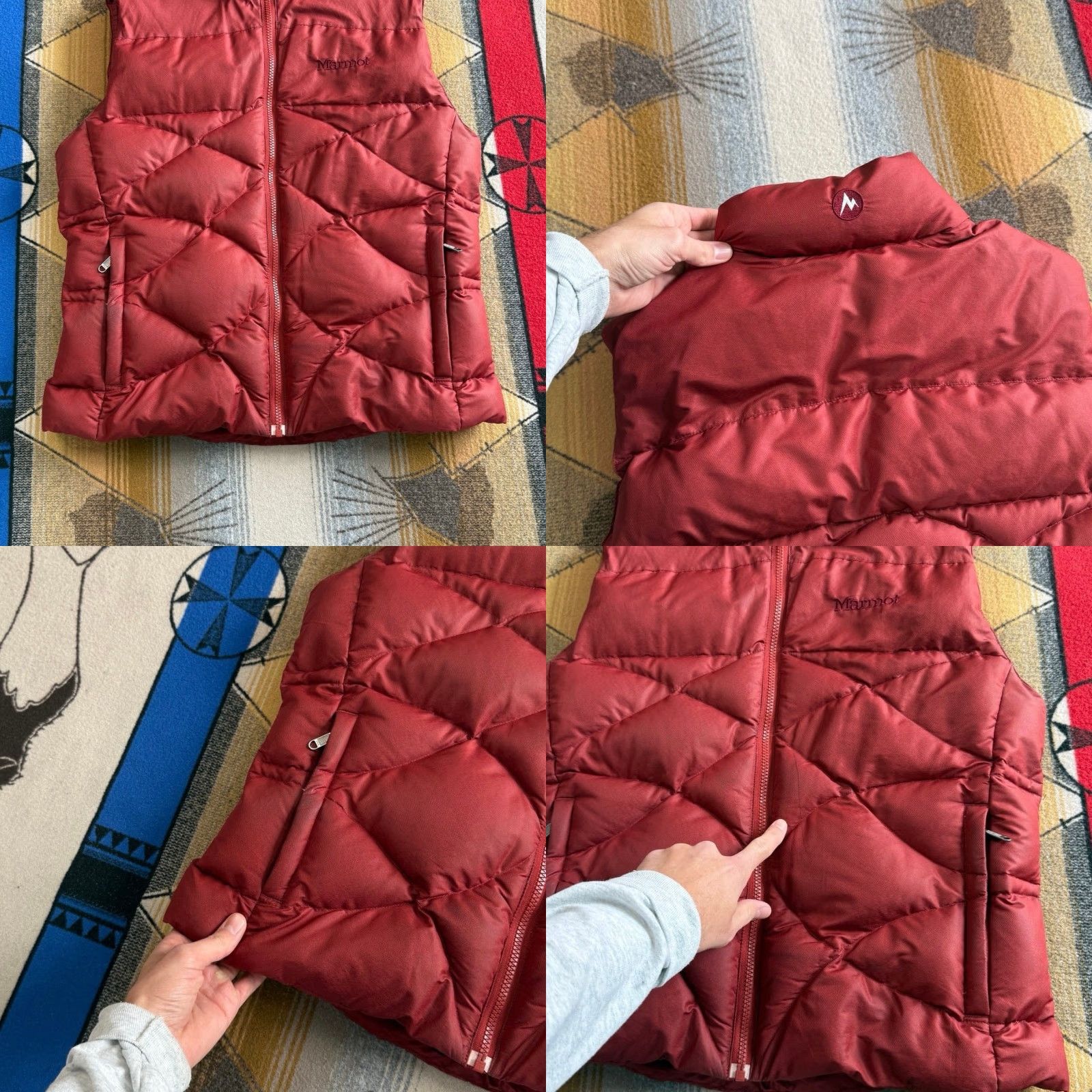 Marmot Women’s Marmot Puffer Vest Size Large Red Full Zip Sleeveless Outdoor 700 Down Vest Women Regular Fit Zip Size L / US 10 / IT 46 - 8 Thumbnail