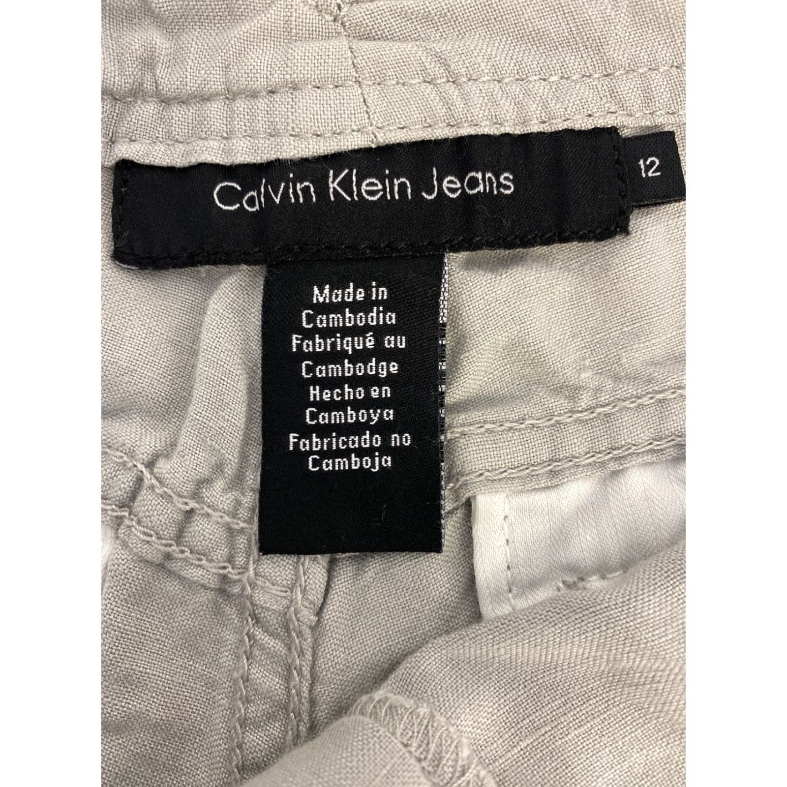 Calvin Klein Calvin Klein Shorts Womens 12 Gray Linen Blend Pockets Casual Ladies 107-36 Size 36" / US 14 / IT 50 - 8 Thumbnail