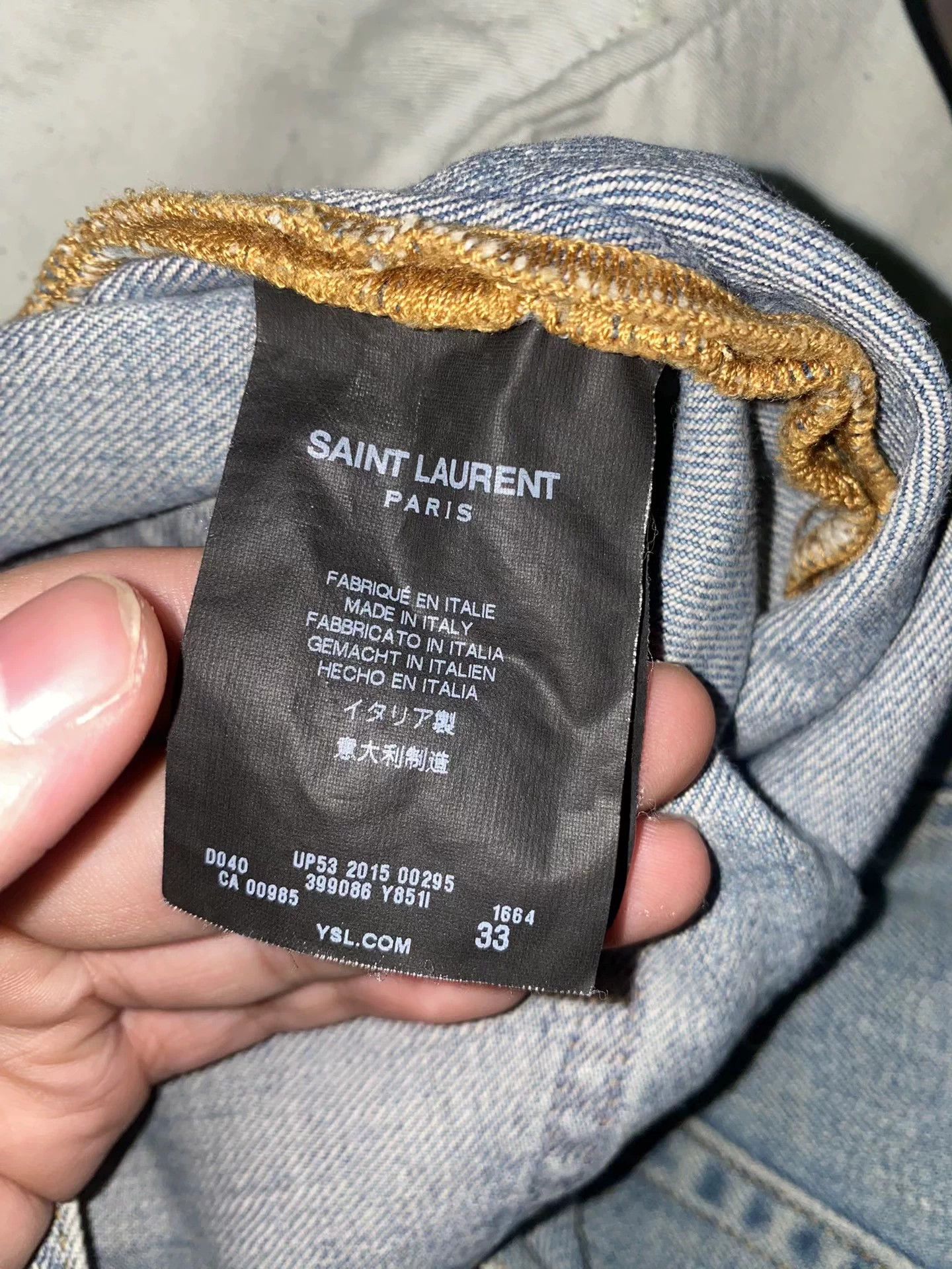 Saint Laurent slp16SS runway-style distressed jeans