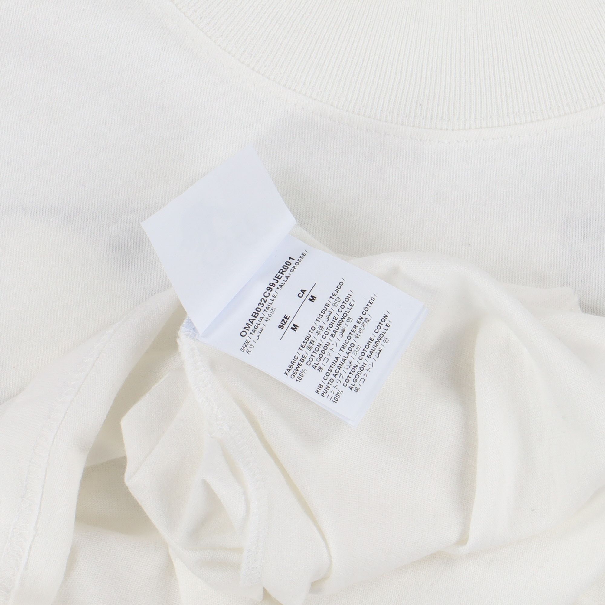 Off-White White Caravaggio Arrows Oversized Mock Neck LS T-Shirt Size US M / EU 48-50 / 2 - 7 Thumbnail