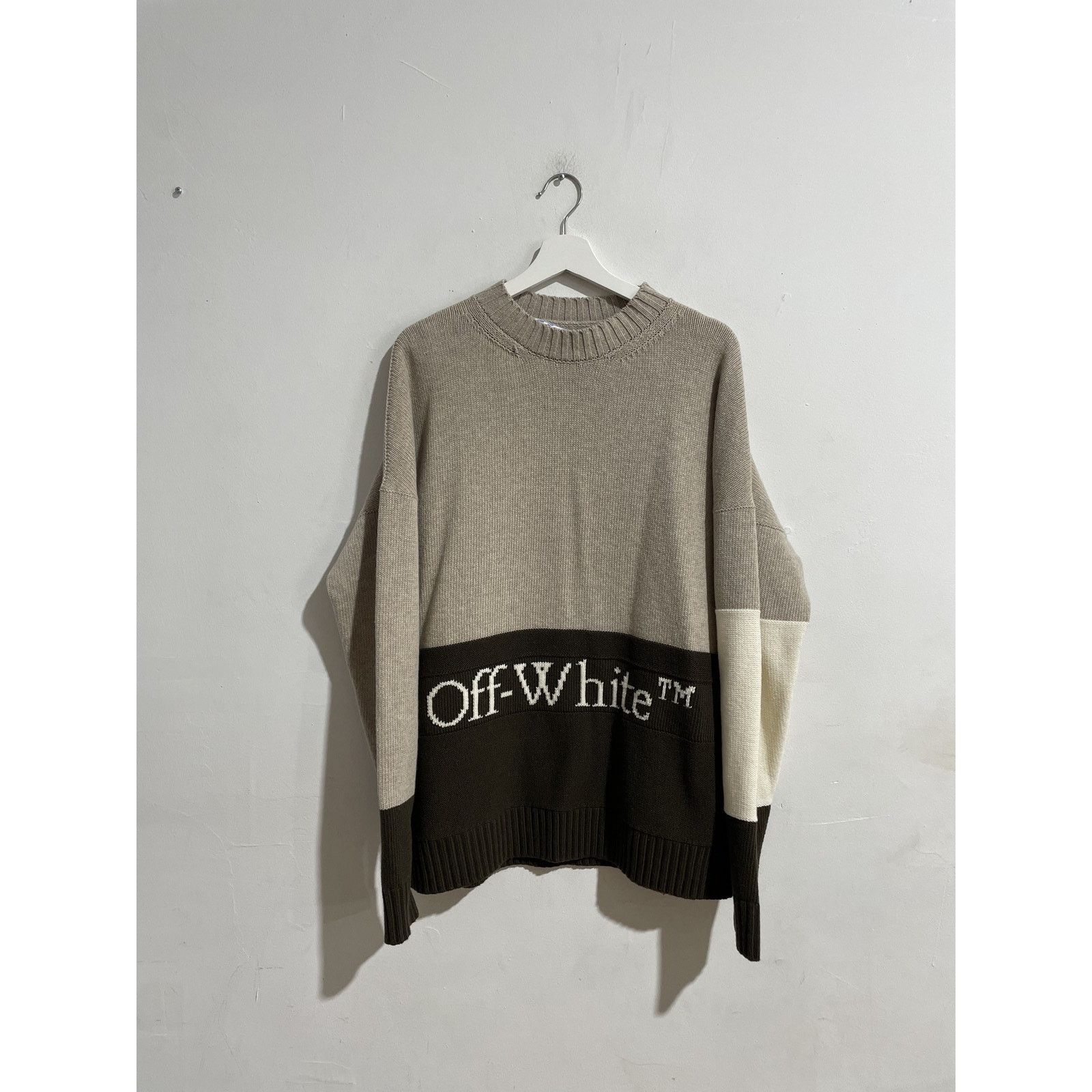 Off-White OFF-WHITE COLOR BLOCK INTARSIA SWEATER SIZE MEDIUM PREOWNED Size US M / EU 48-50 / 2 - 1 Thumbnail