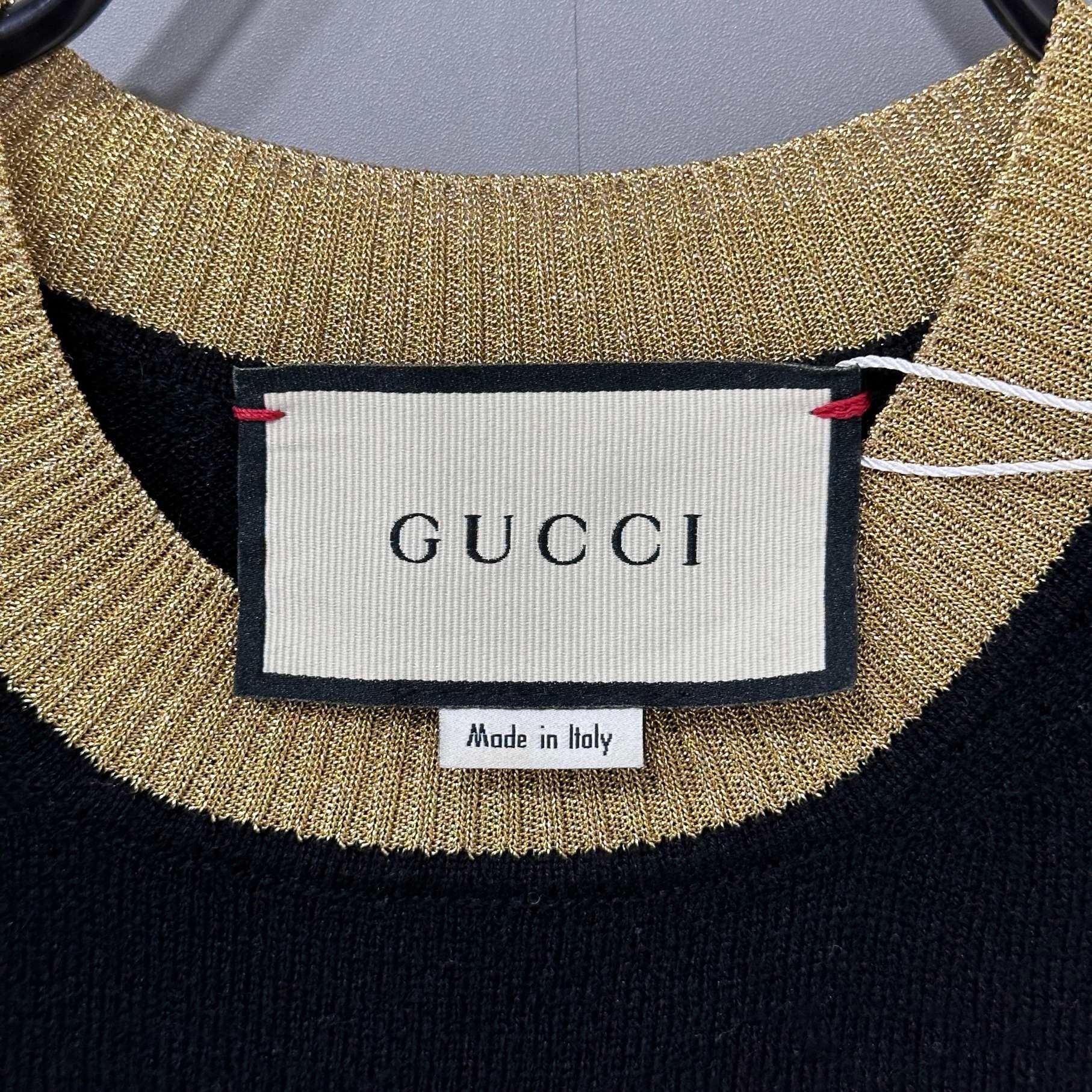 Gucci Gucci gold thread black knitted short sleeves 2501-Nextarro Size US S / EU 44-46 / 1 - 4 Thumbnail