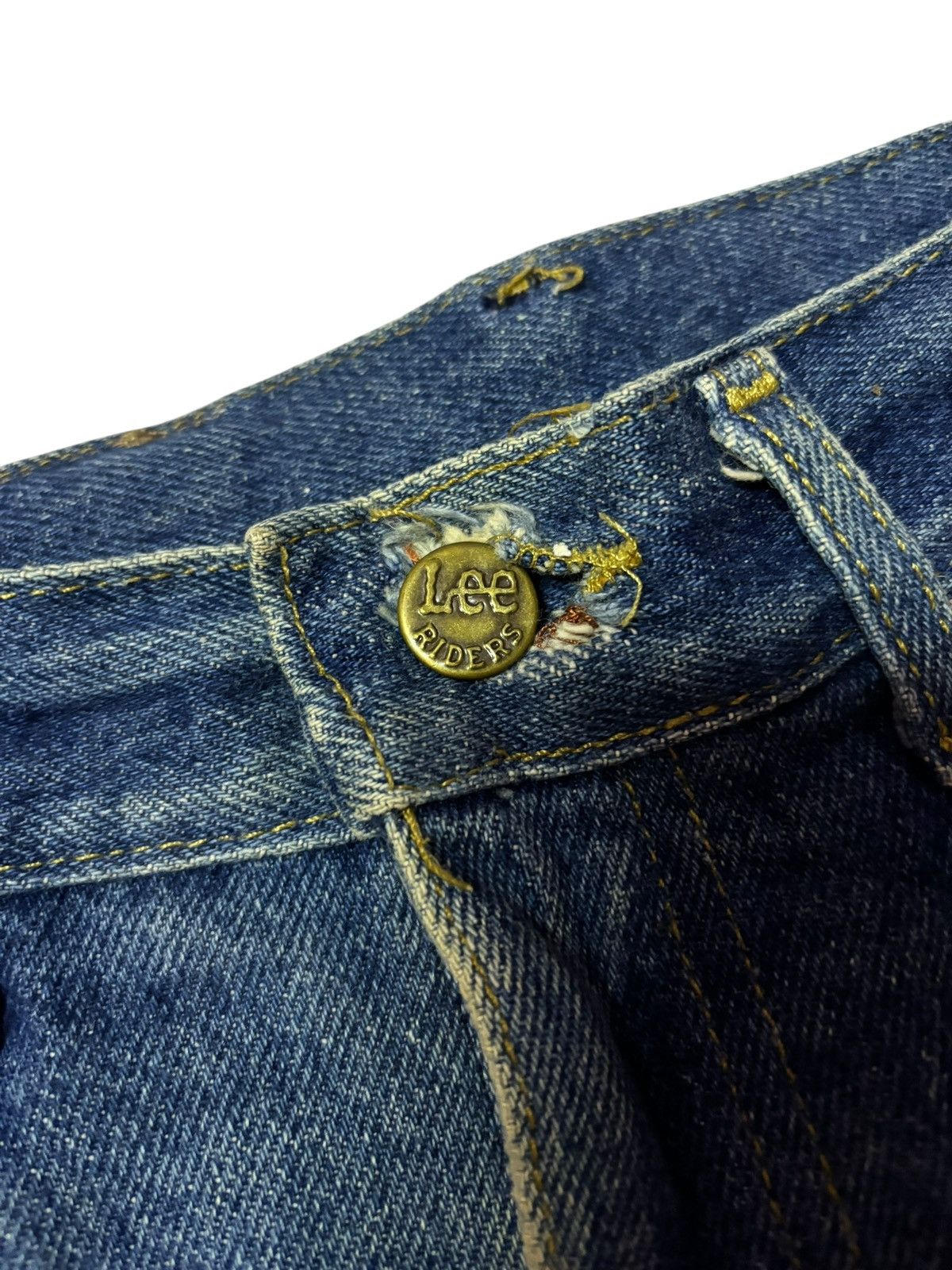 Lee Vtg Lee Japan Mud Washed Distressed Jeans Size US 30 / EU 46 - 6 Thumbnail