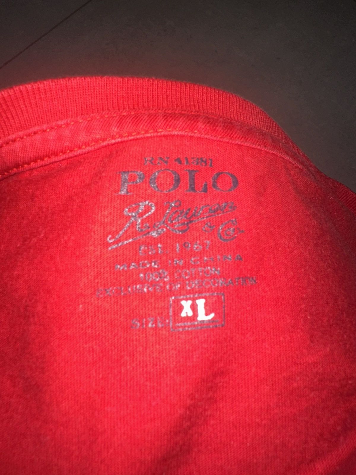 Polo Ralph Lauren red polo ralph lauren t-shirt Size US XL / EU 56 / 4 - 4 Thumbnail