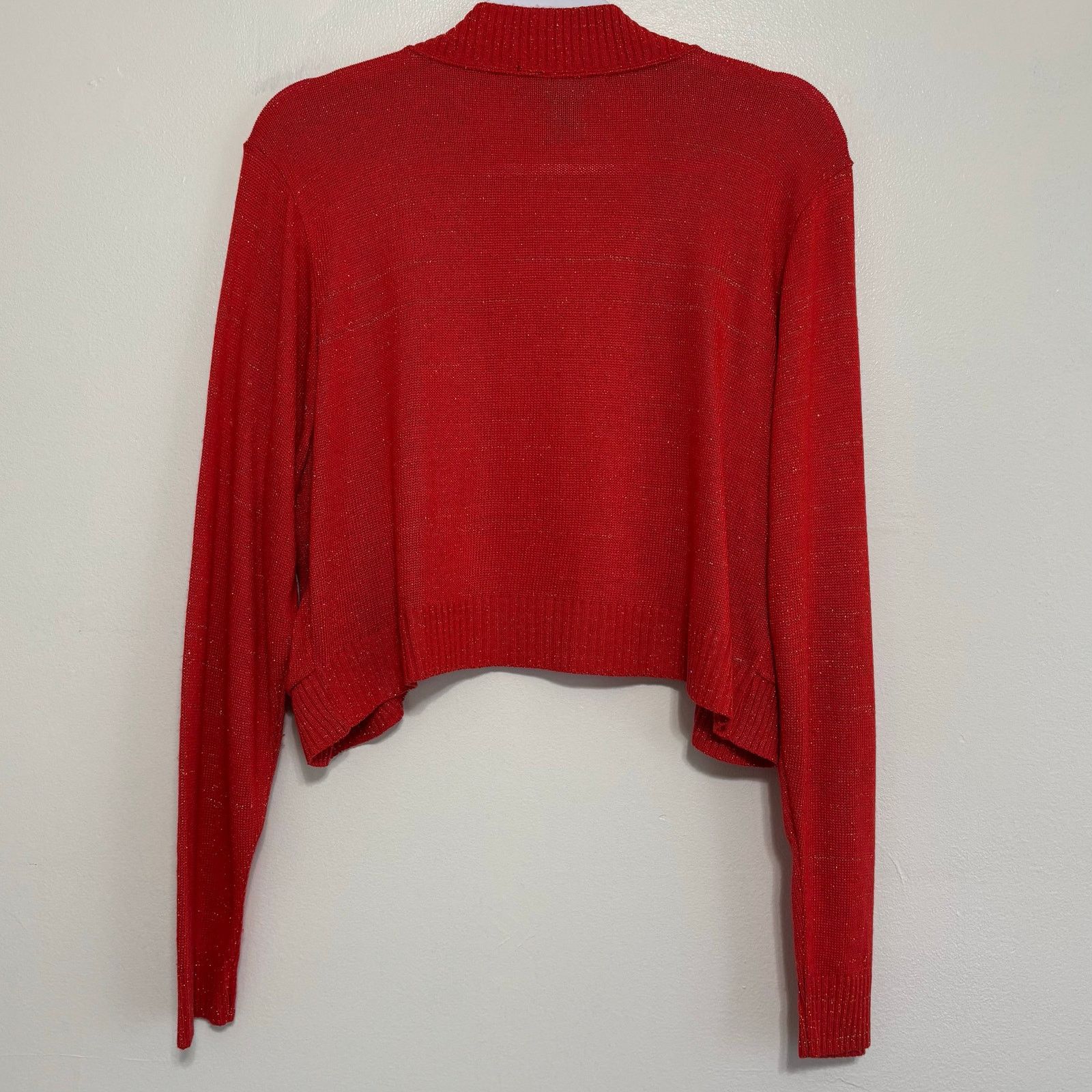 Other Ashley Stewart Red with Gold Shimmer Shrug Size 14 16 Size XL / US 12-14 / IT 48-50 - 3 Thumbnail