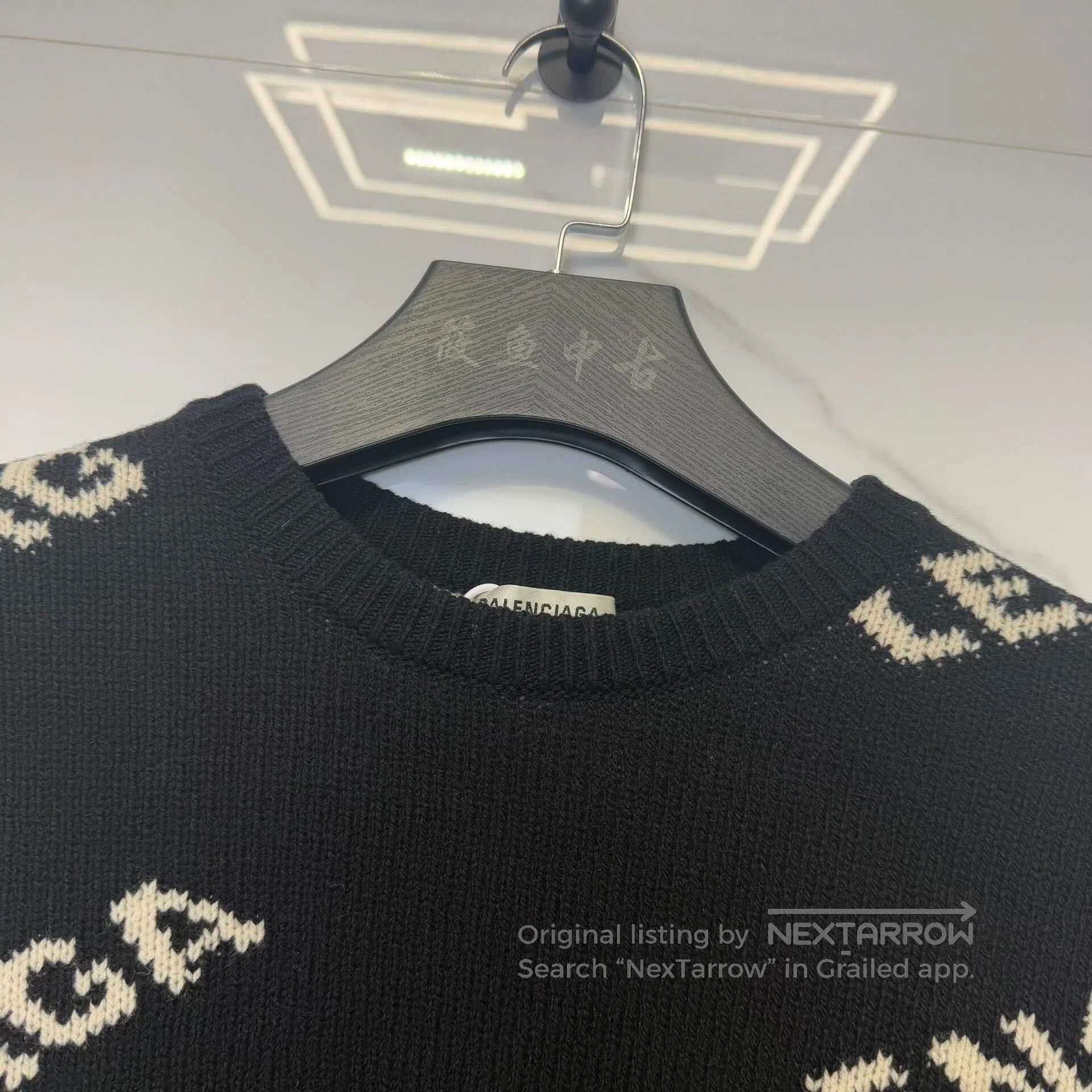 Balenciaga balenciaga black logo knit sweater. Size US L / EU 52-54 / 3 - 5 Thumbnail