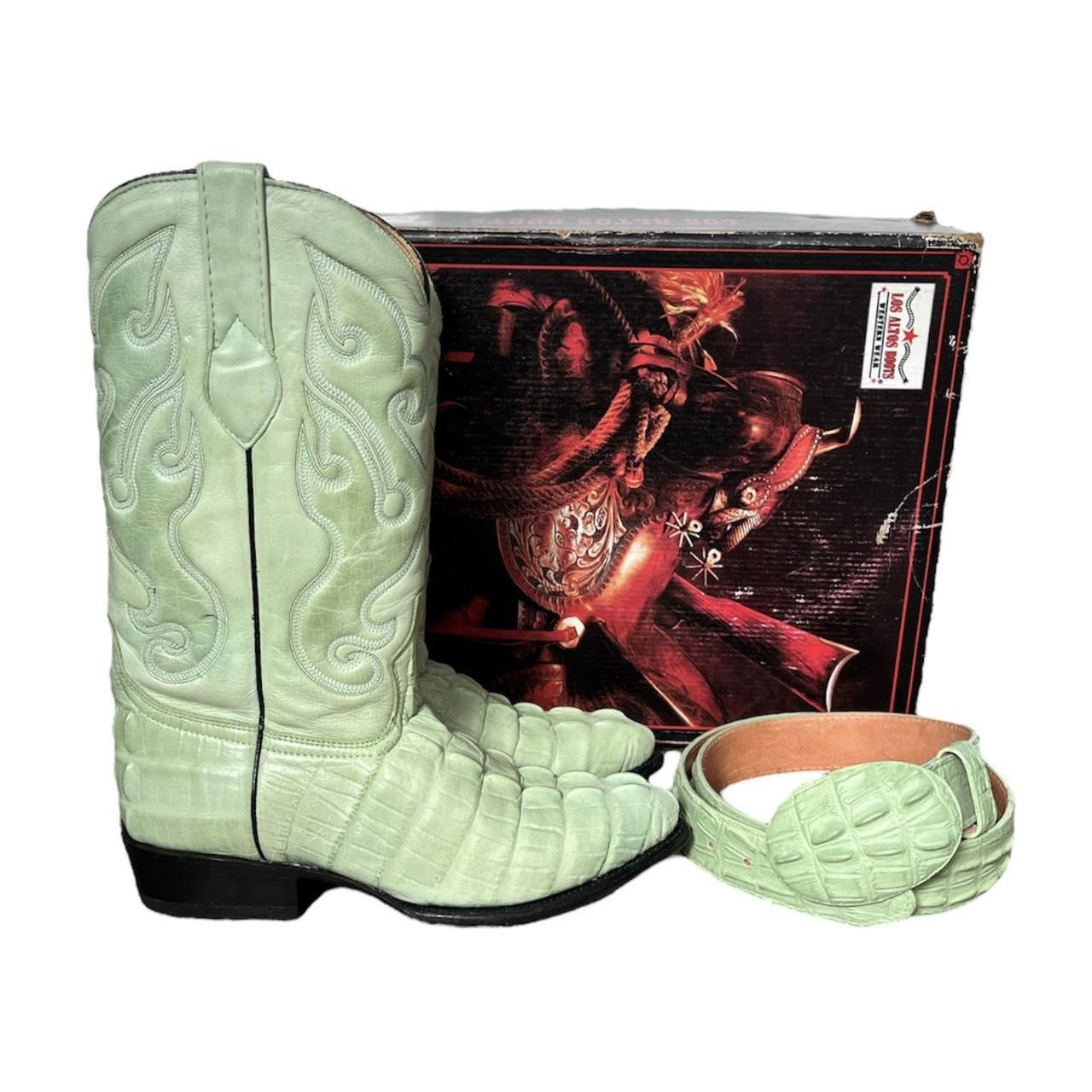 Los Altos Boots 90s los altos green croc cowboy boots Size US 8 / EU 41 - 7 Thumbnail