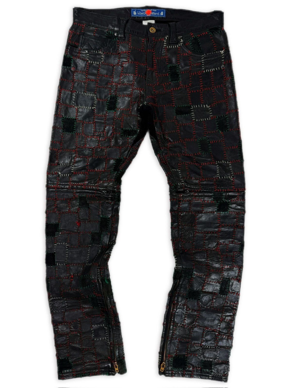 Blackmeans AW14 Blackmeans Patchwork Leather Runway Stitch Pants
