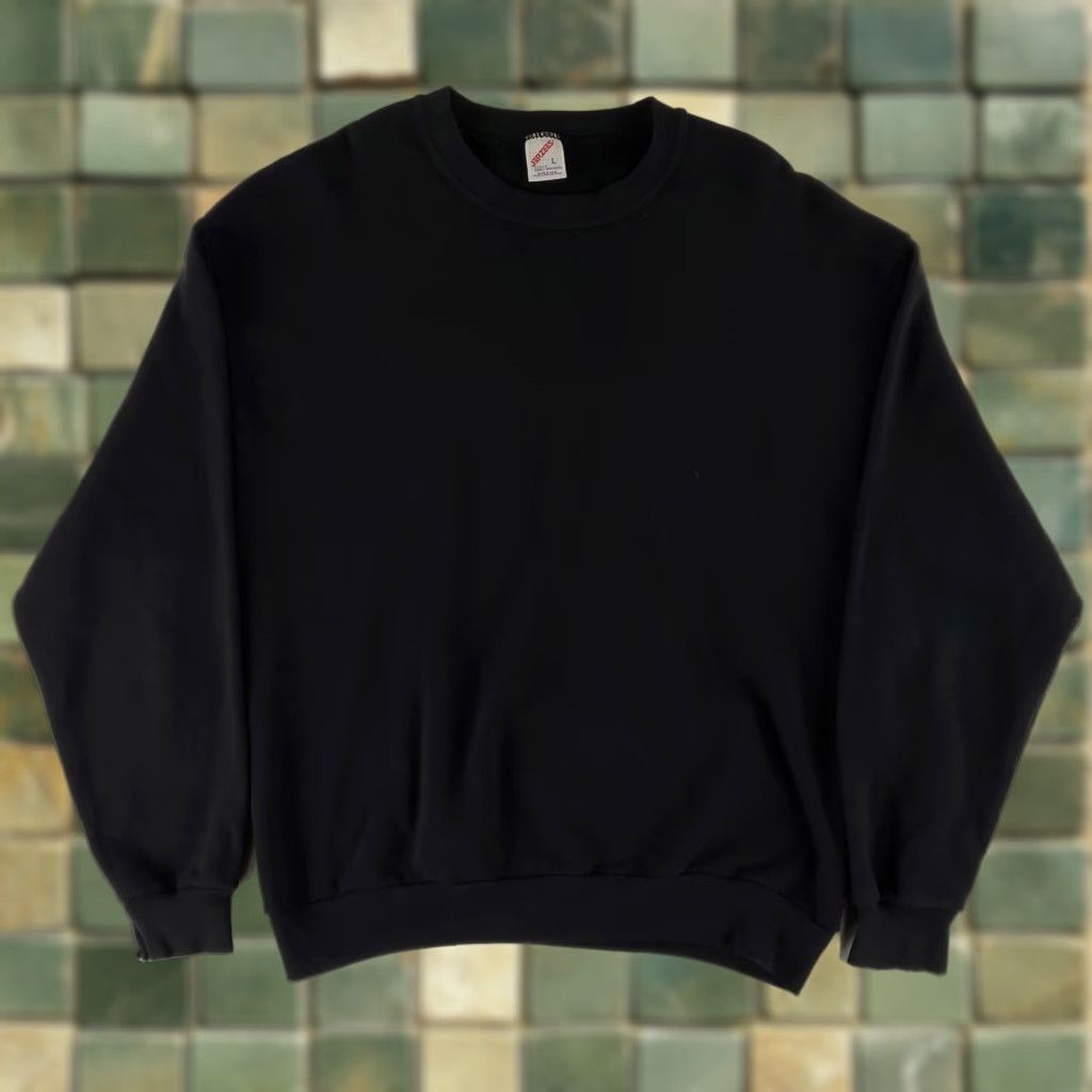 Jerzees VINTAGE Jerzees Sweatshirt Long Sleeve Made USA Black Mens L VTG 90s Cuff Wear Size US L / EU 52-54 / 3 - 1 Thumbnail