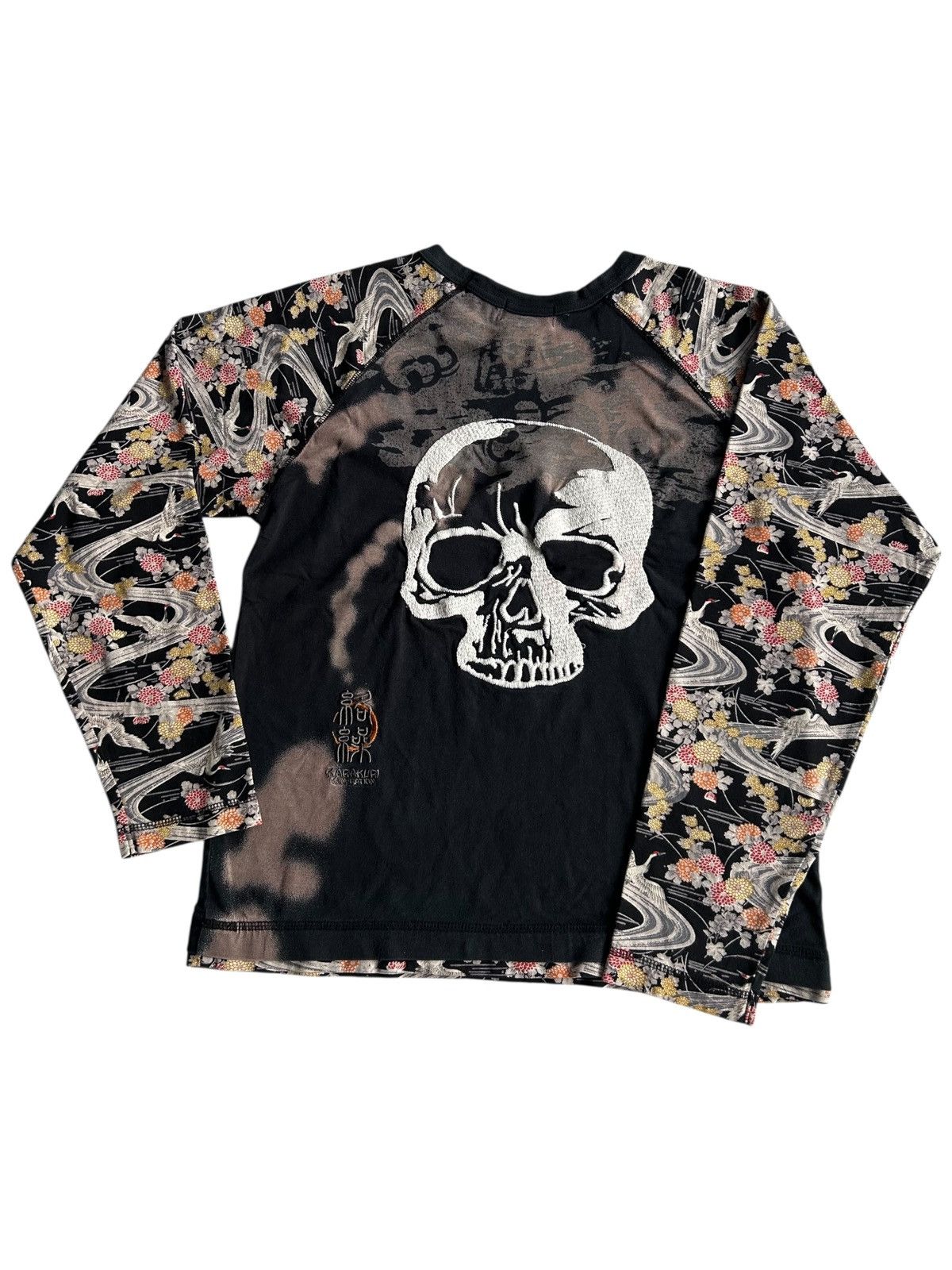Kapital Karakuri Japanese Skull Embroidered Faded Vintage Shirt Size US M / EU 48-50 / 2 - 2 Thumbnail