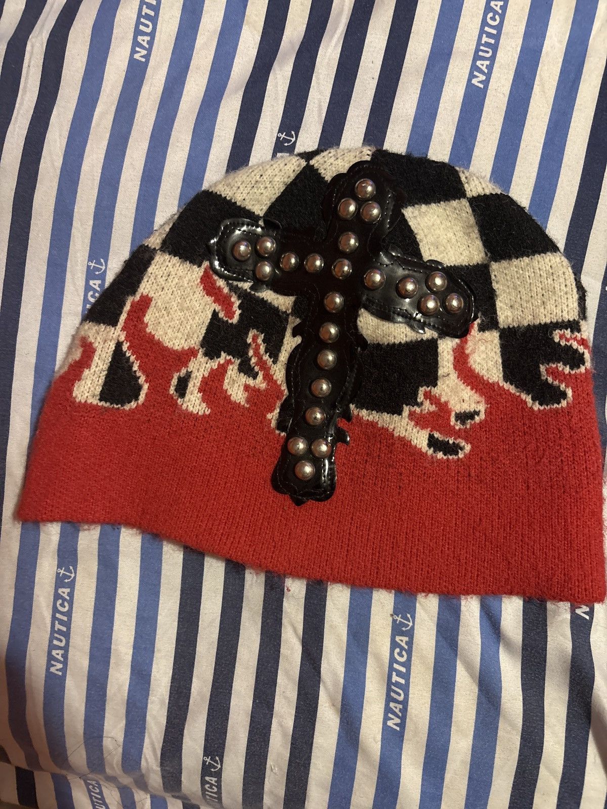 Supreme Seventh sense Flame checkered Cross Beanie Size ONE SIZE - 1 Thumbnail