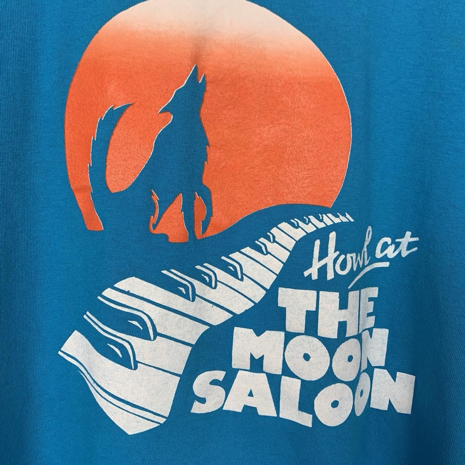 Other Vintage 90s Howl At The Moon Saloon Blue T Shirt Medium Size US M / EU 48-50 / 2 - 2 Thumbnail