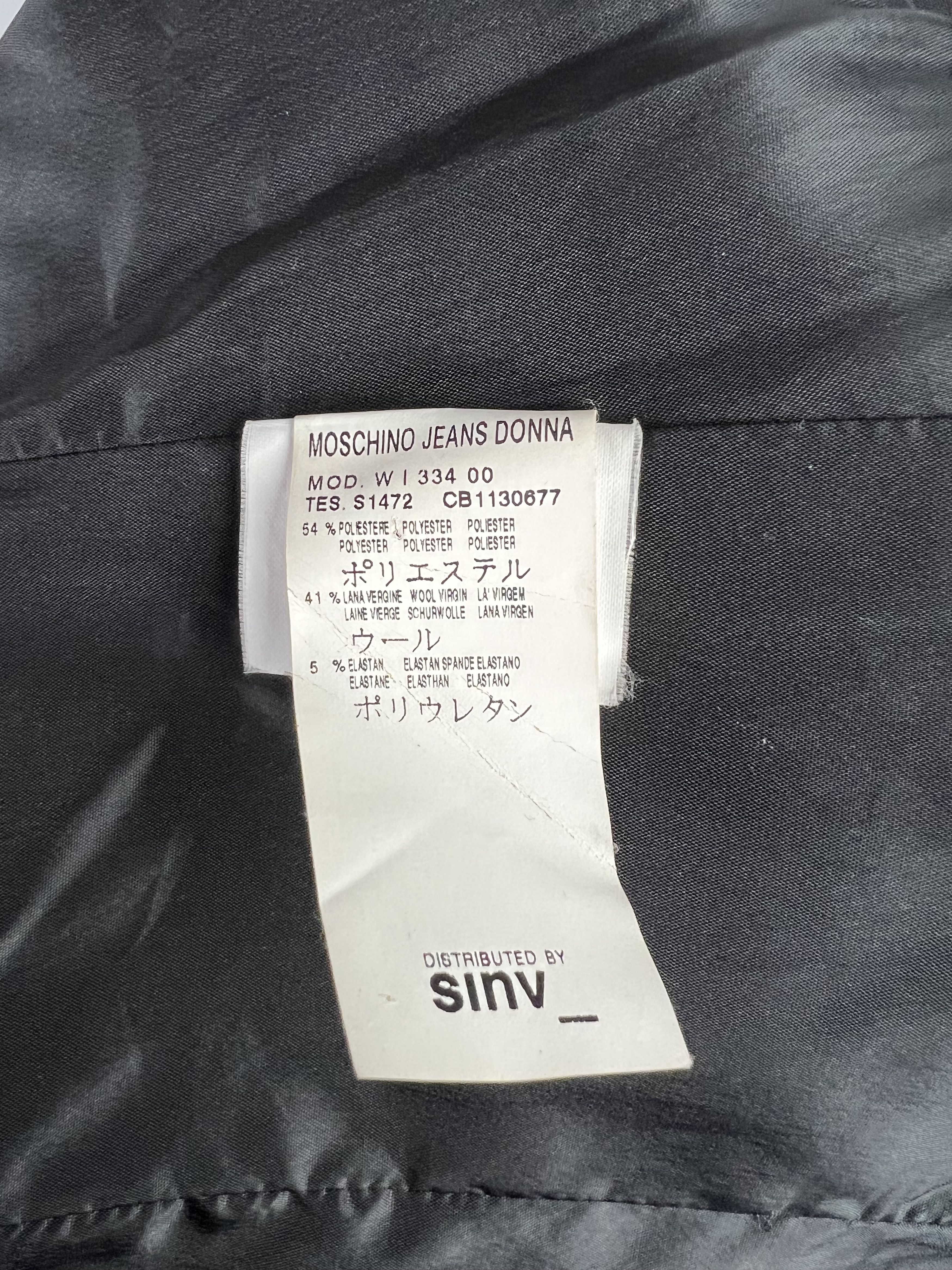 Moschino Moschino Jeans Women's Black Wool Blazer Size US2 IT38 GB6 Size XS / US 0-2 / IT 36-38 - 9 Thumbnail