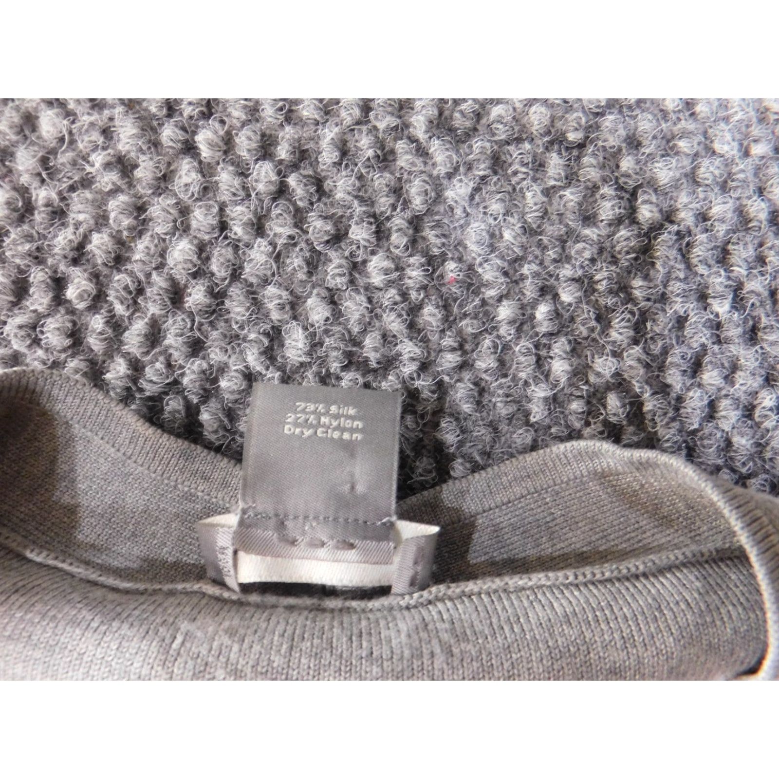 Ann Taylor Ann Taylor Sweater Womens V-Neck Pullover Knit Cable-Knit M Gray Silk Size M / US 6-8 / IT 42-44 - 6 Thumbnail