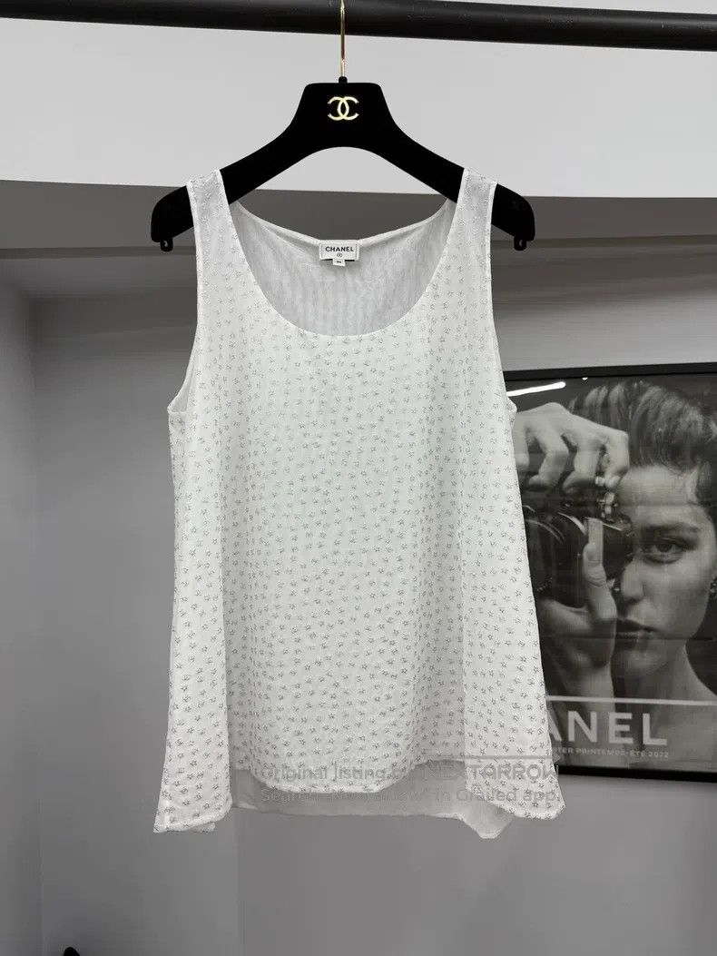Chanel Chanel White full logo strap vest Size XS / US 0-2 / IT 36-38 - 1 Thumbnail