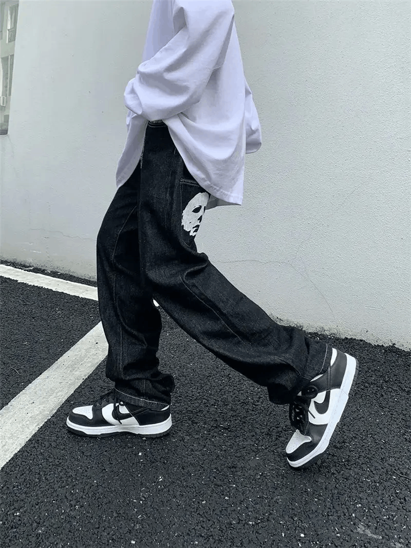 Japanese Brand × Jean FACES Graphic Black Streetwear Denim Jeans Size US 32 / EU 48 - 3 Thumbnail