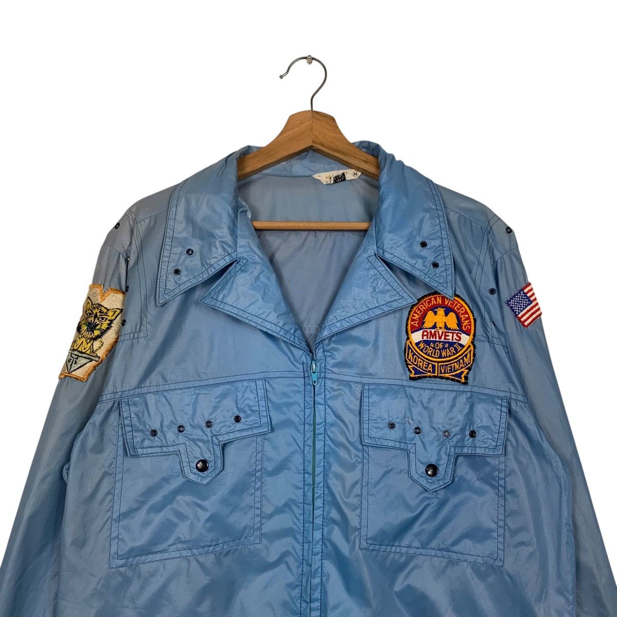 Vintage AMVETS World War II Korea Vietnam Nylon Jacket #2432-C109 Size US M / EU 48-50 / 2 - 4 Thumbnail