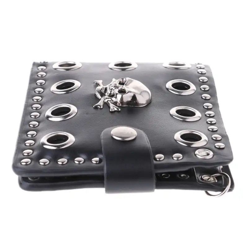 Vintage Gothic Western Skull Clutch Purse Wallets With Chain Size ONE SIZE - 5 Thumbnail