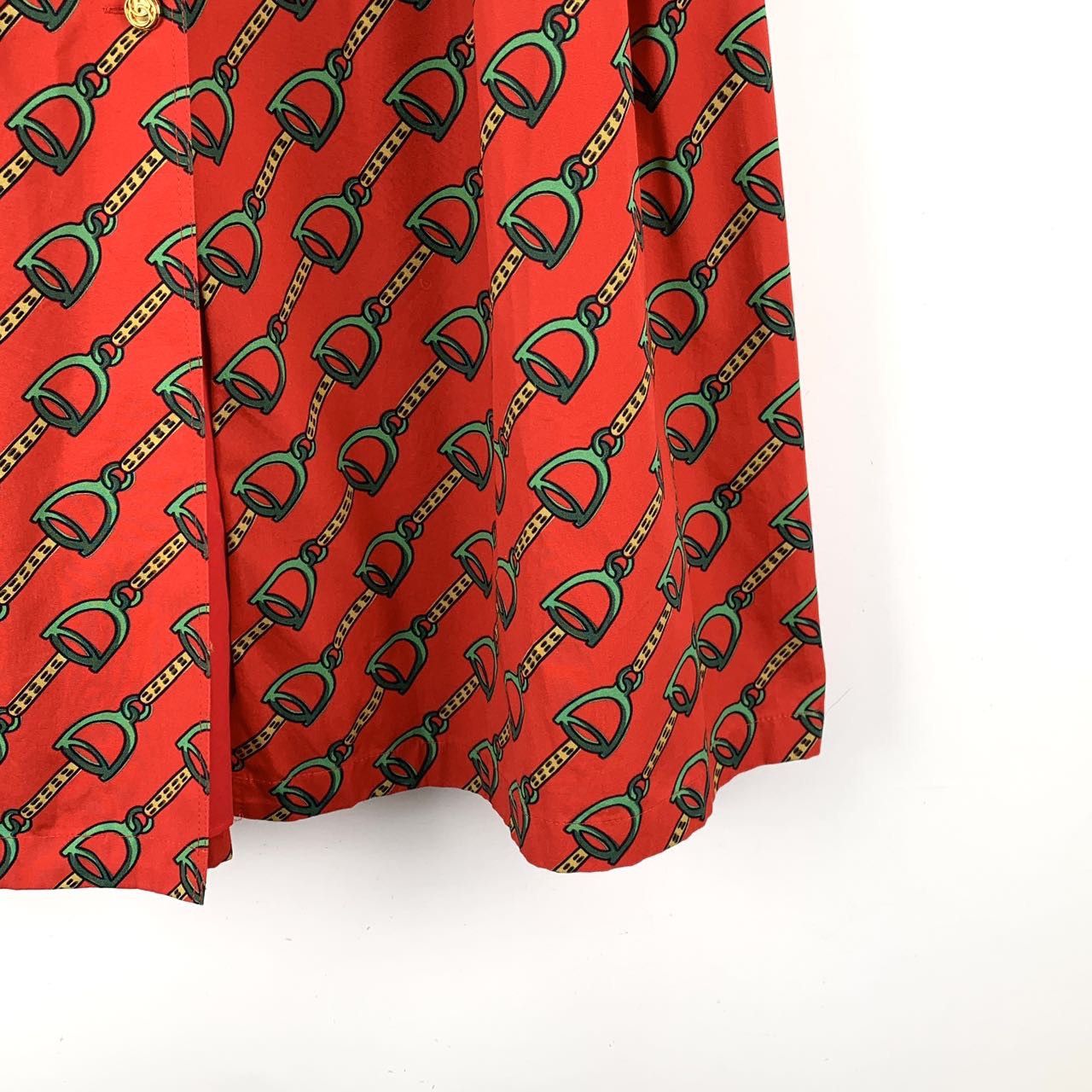 Gucci Gucci Red Lock All-over Print Cotton Casual Long Skirt K26WX Size 28" / US 6 / IT 42 - 4 Thumbnail