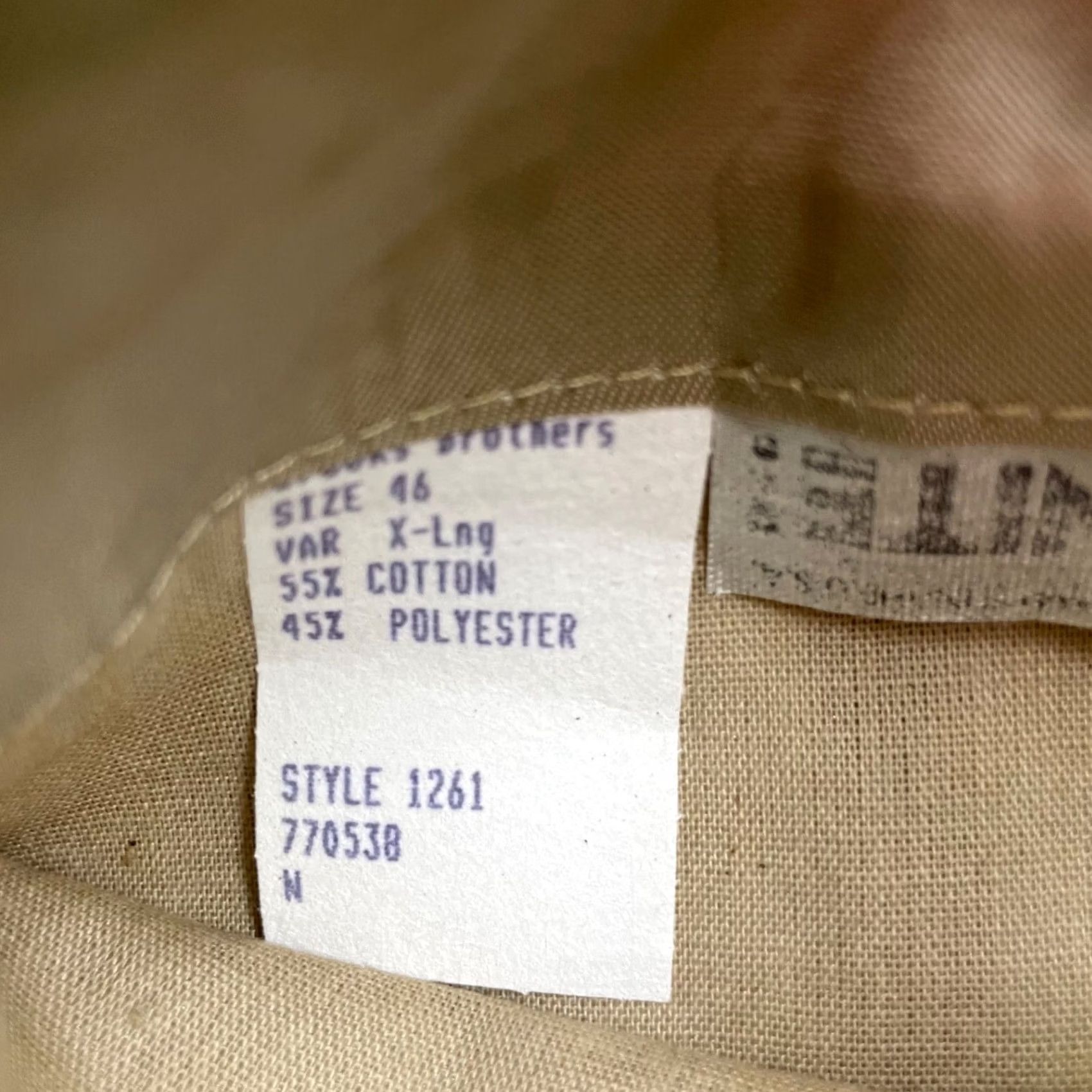 Brooks Brothers Brooks Brothers Men's Blazer Jacket Khaki/Tan Cotton/Polyester 2-Button Front 46-XL Size 46R - 7 Thumbnail