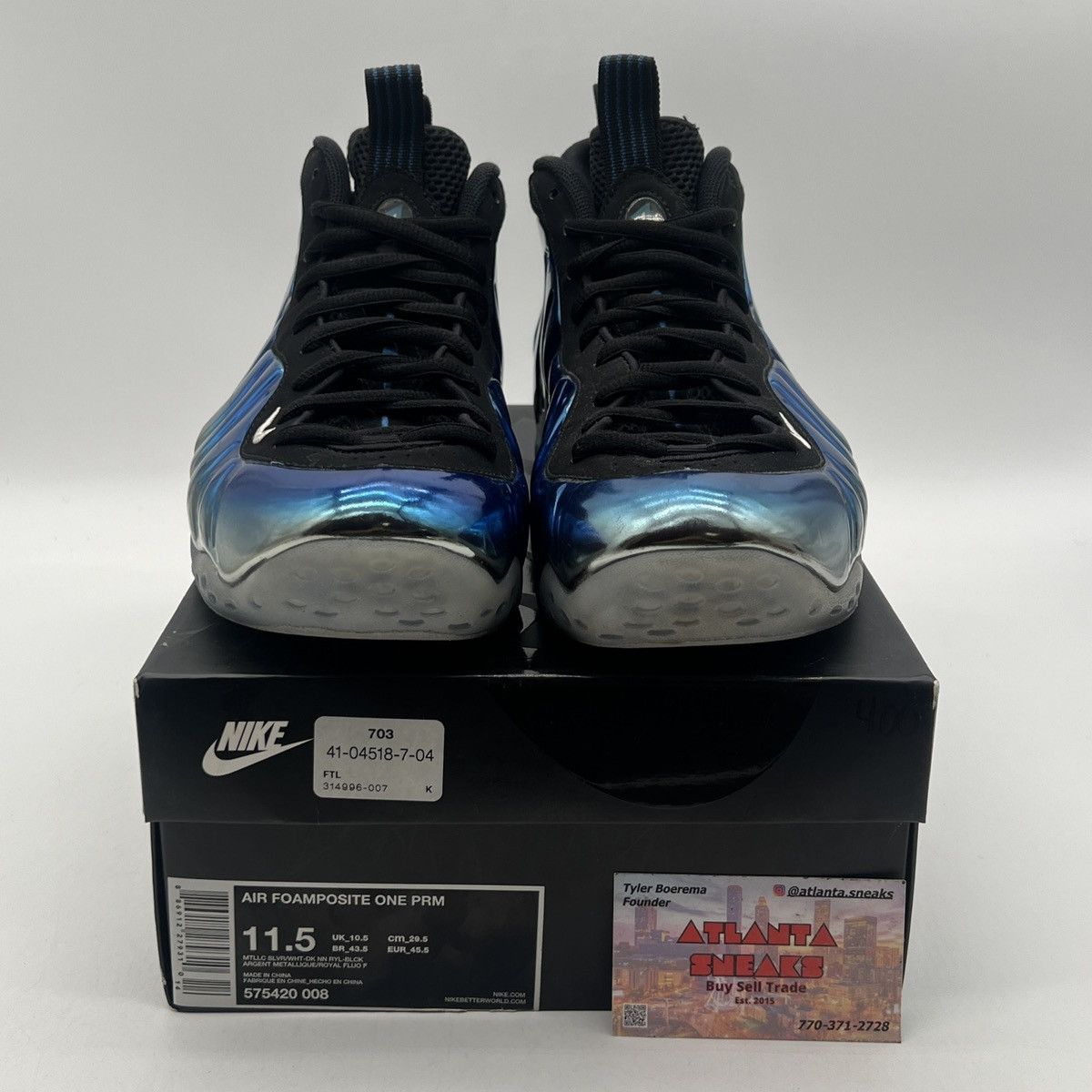 Nike Air Foamposite one blue mirror Size US 11.5 / EU 44-45 - 2 Thumbnail