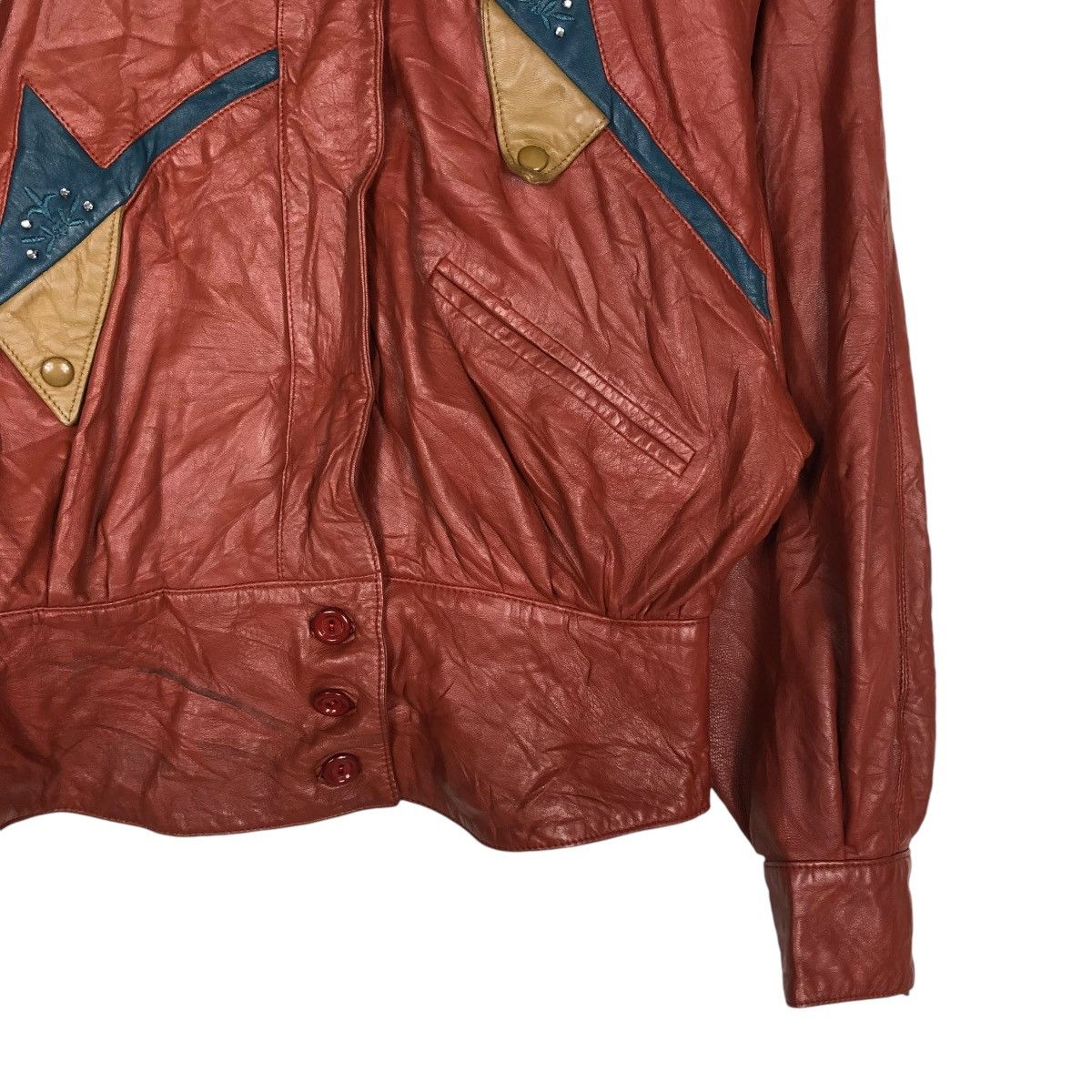 Japanese Brand 🔥VINTAGE BIKER LEATHER JACKET LA HATHOR ISSEY MIYAKE Size US M / EU 48-50 / 2 - 7 Thumbnail