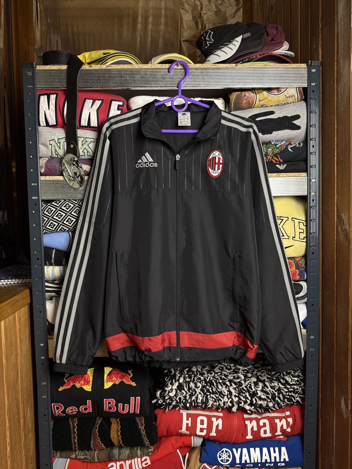 Vintage Adidas AC MIlan Football Jacket Soccer Mens