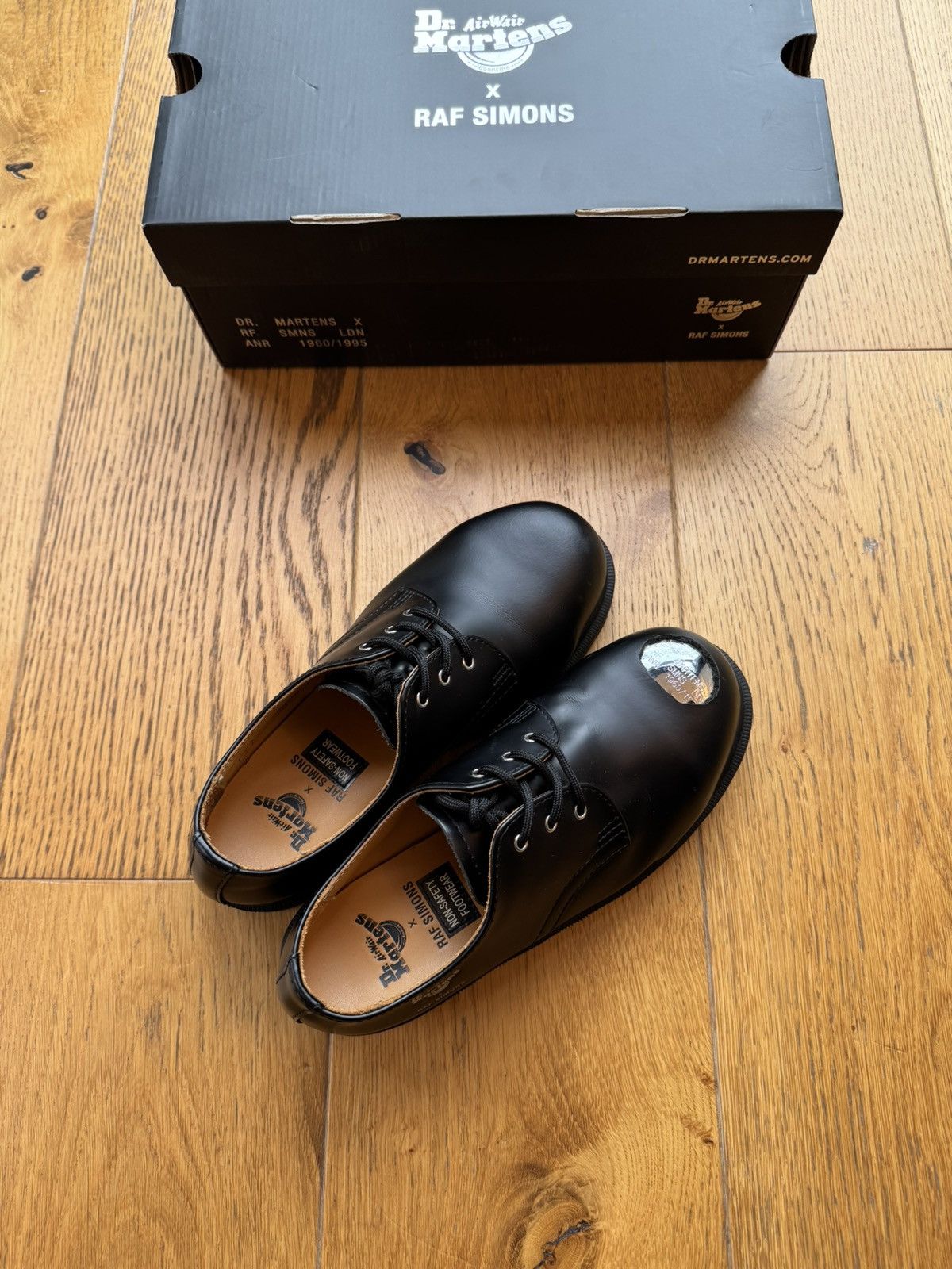 Raf Simons Raf Simons Dr Martens Asymmetric cut out steel toe derby Size US 7 / IT 37 - 9 Thumbnail