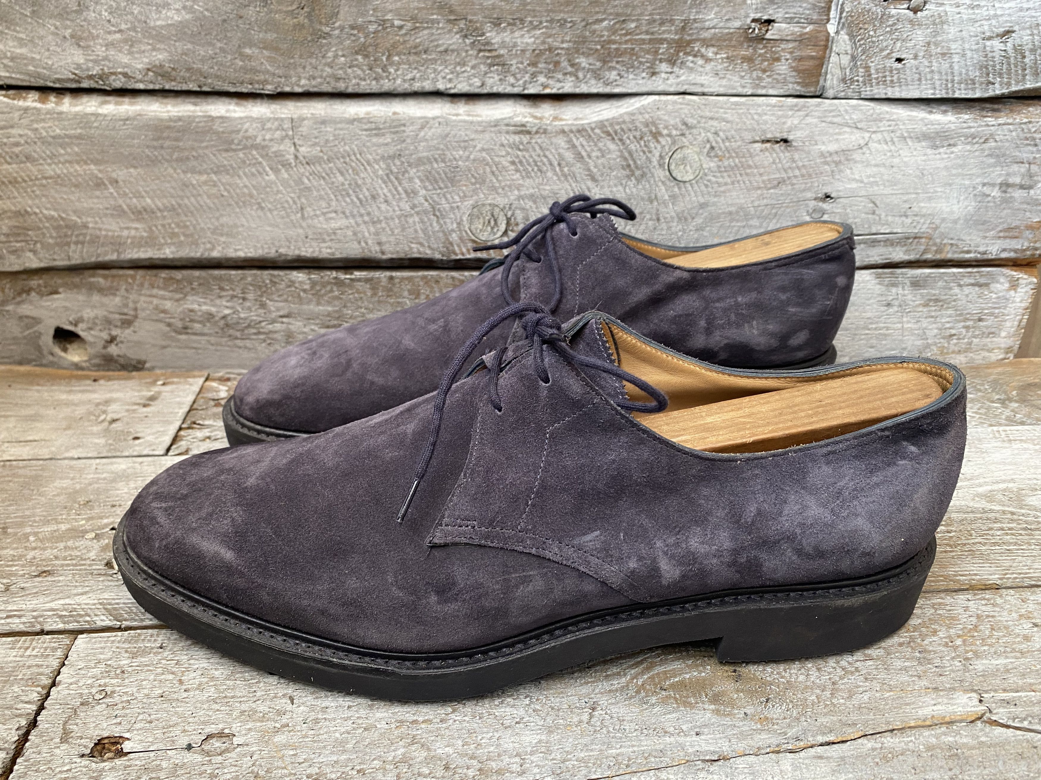 John Lobb John lobb blue suede derby leather shoes Uk 9EE Size US 10 / EU 43 - 6 Thumbnail