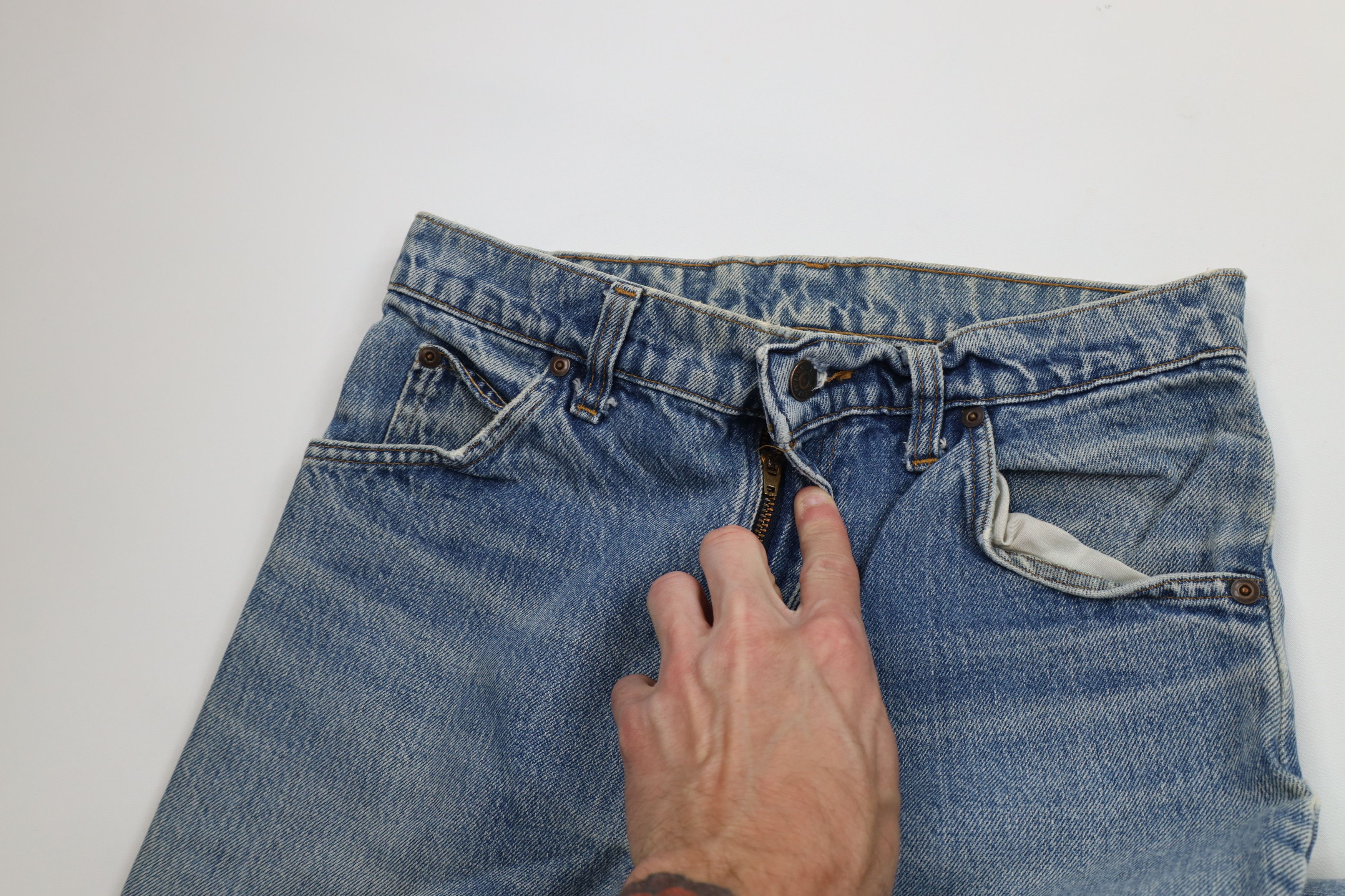 Vintage Vintage 70s Streetwear Straight Leg Denim Jeans Blue USA Size US 30 / EU 46 - 8 Thumbnail