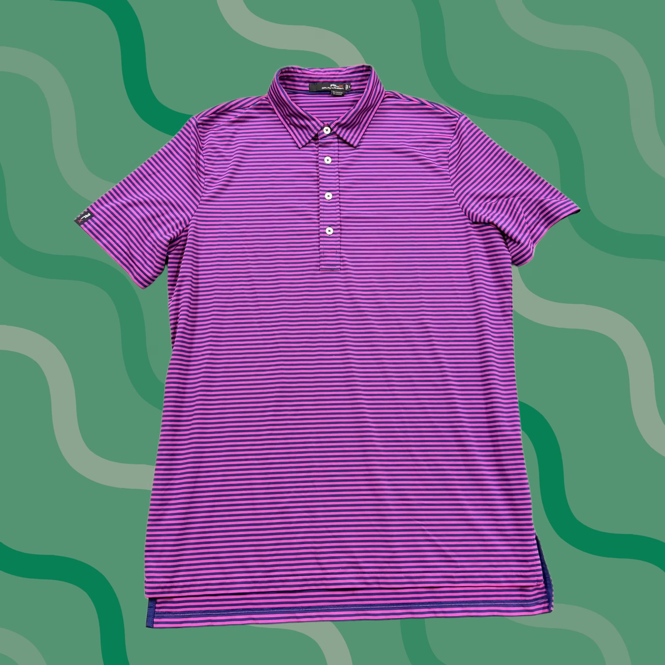 RLX Ralph Lauren RLX Ralph Lauren Polo Shirt Mens Large Purple Stripe Golf Performance Stretch Size US L / EU 52-54 / 3 - 1 Thumbnail