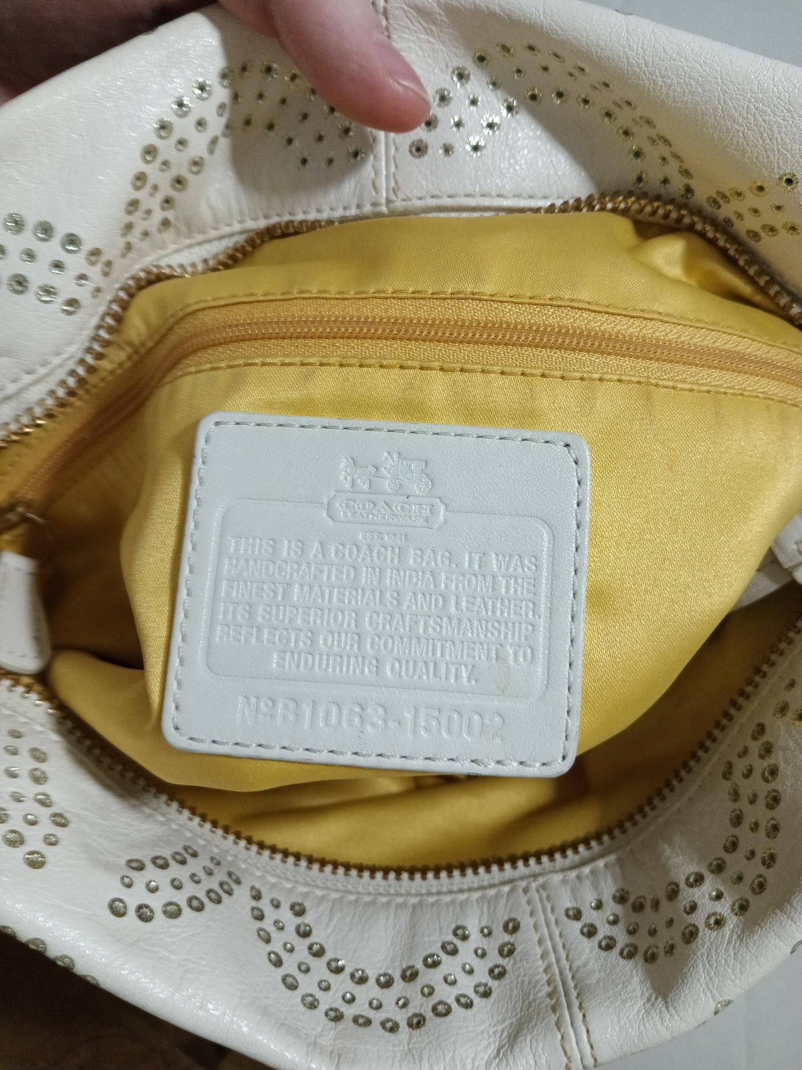 Coach Stylish White Studded Handbag by Coach Size ONE SIZE - 4 Thumbnail