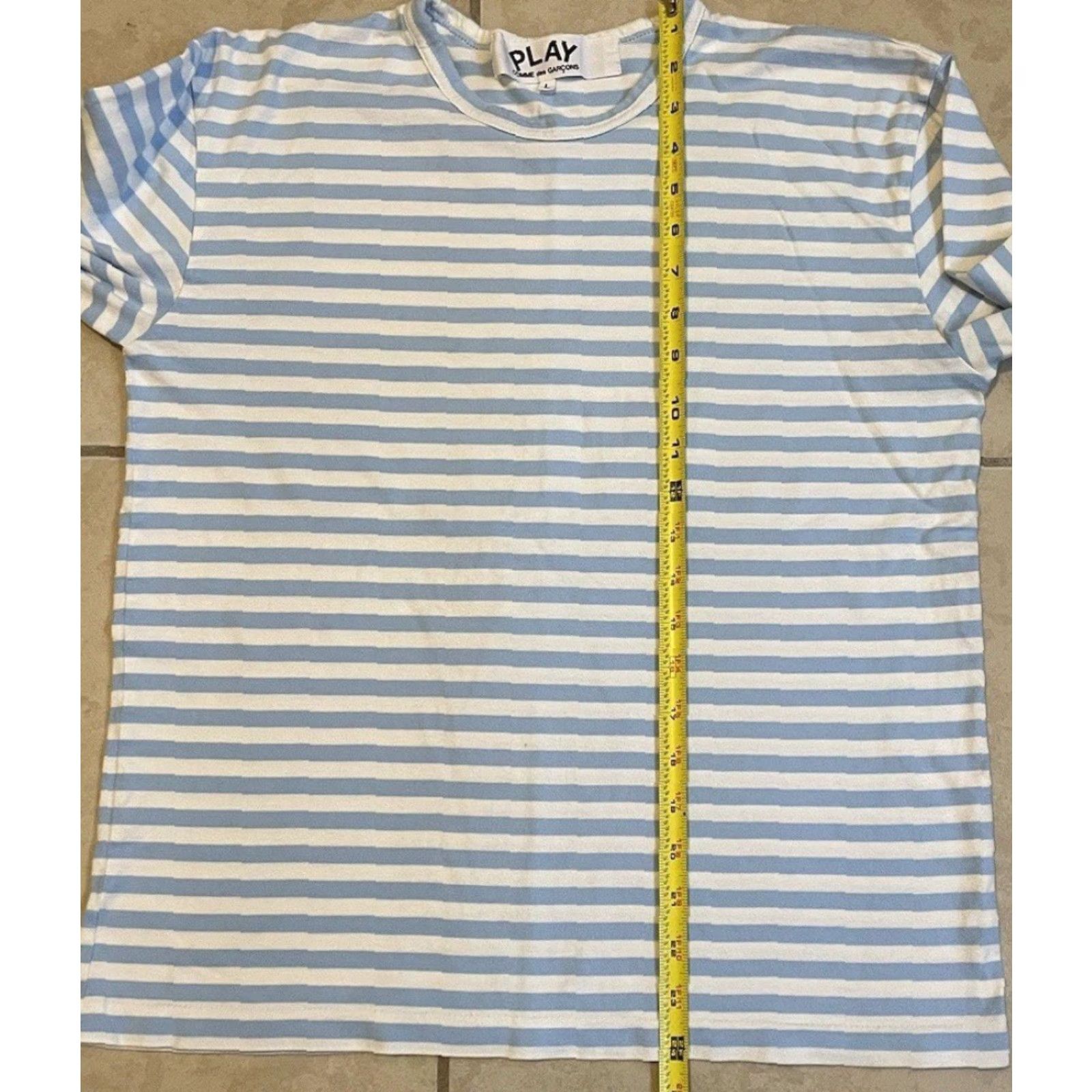 Comme des Garcons Girl VINTAGE Comme Des Garcons PLAY Striped Shirt L Womens Long Sleeve T-Shirt White Blue Beach Surf Nautical Designer 90s Size L / US 10 / IT 46 - 7 Thumbnail