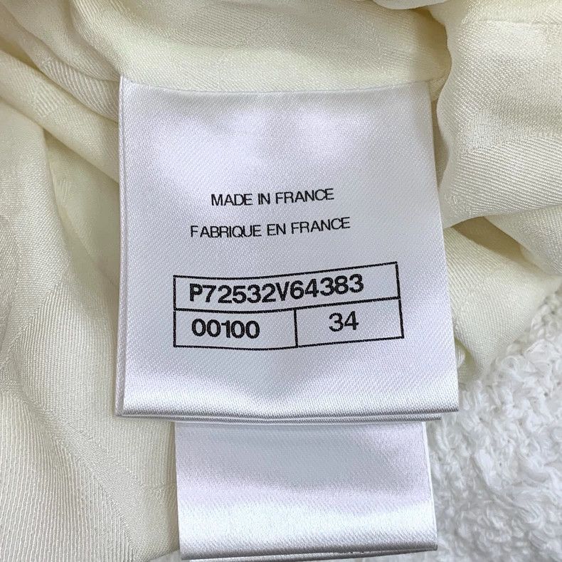 Chanel Chanel 22 white cotton round-neck sleeveless single-breast Size XXS / US 00 / IT 34 - 7 Thumbnail