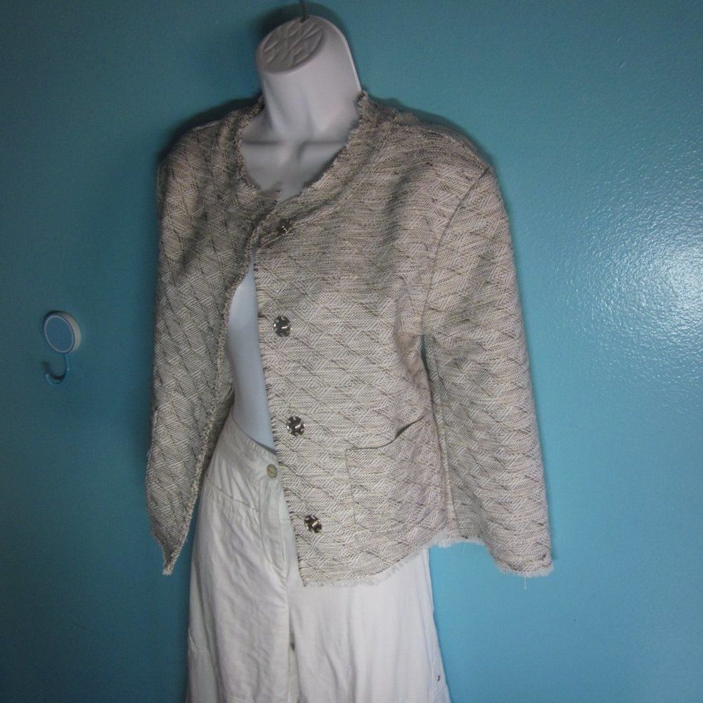 Limi Feu Mimi Mua Cropped Summer Tweed Snap Front Blazer Womens Size Size S / US 4 / IT 40 - 12 Thumbnail