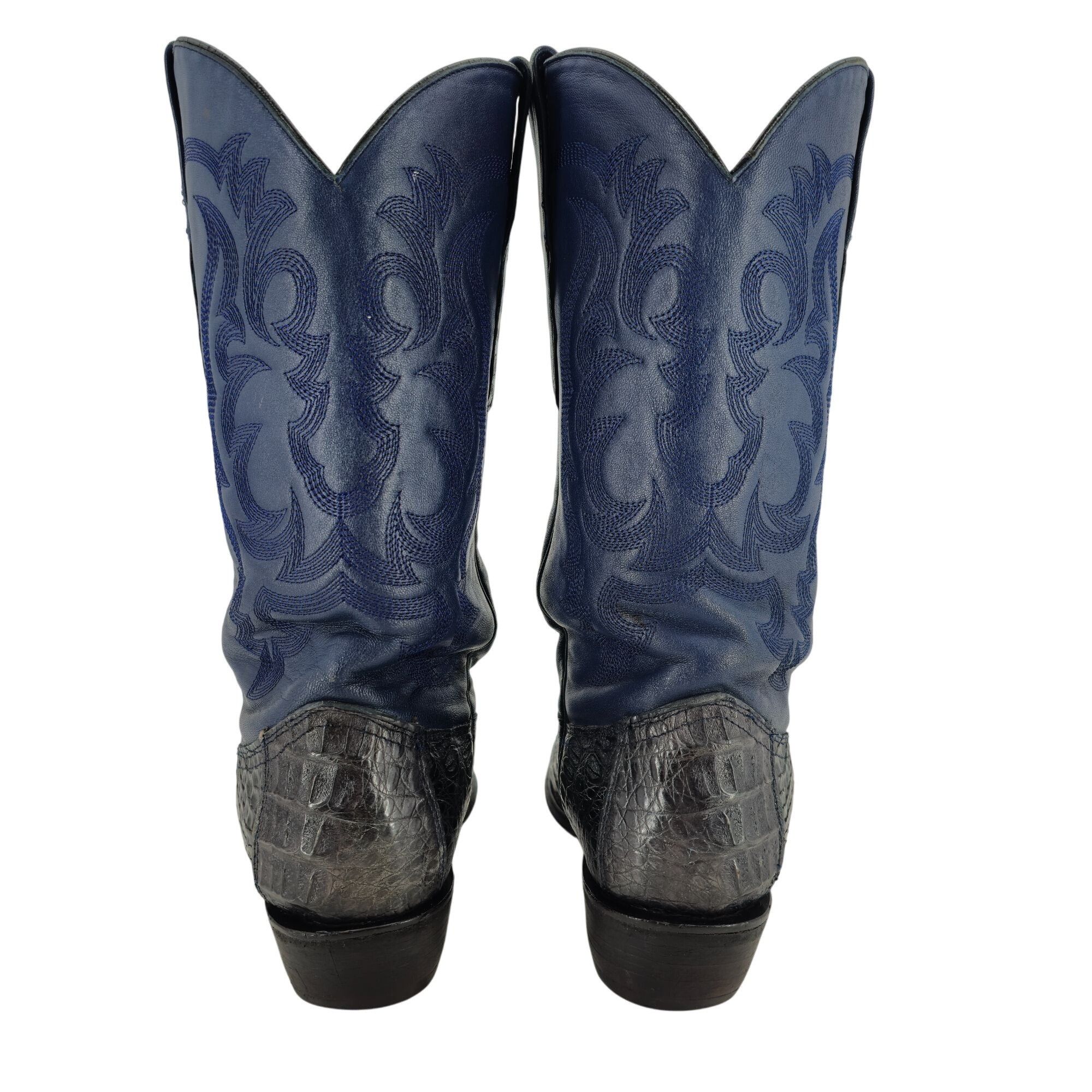 Los Altos Boots Los Altos Mens 10EE Blue Genuine Exotic Crocodile Leather Size US 10 / EU 43 - 8 Thumbnail