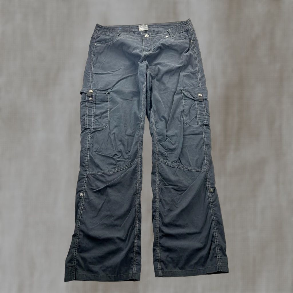 Vintage Kuhl Cargo Pants Womens 14 Regular Gray Twill Relaxed Straight Leg Hiking Outdoor Casual Travel Size 36" / US 14 / IT 50 - 1 Thumbnail