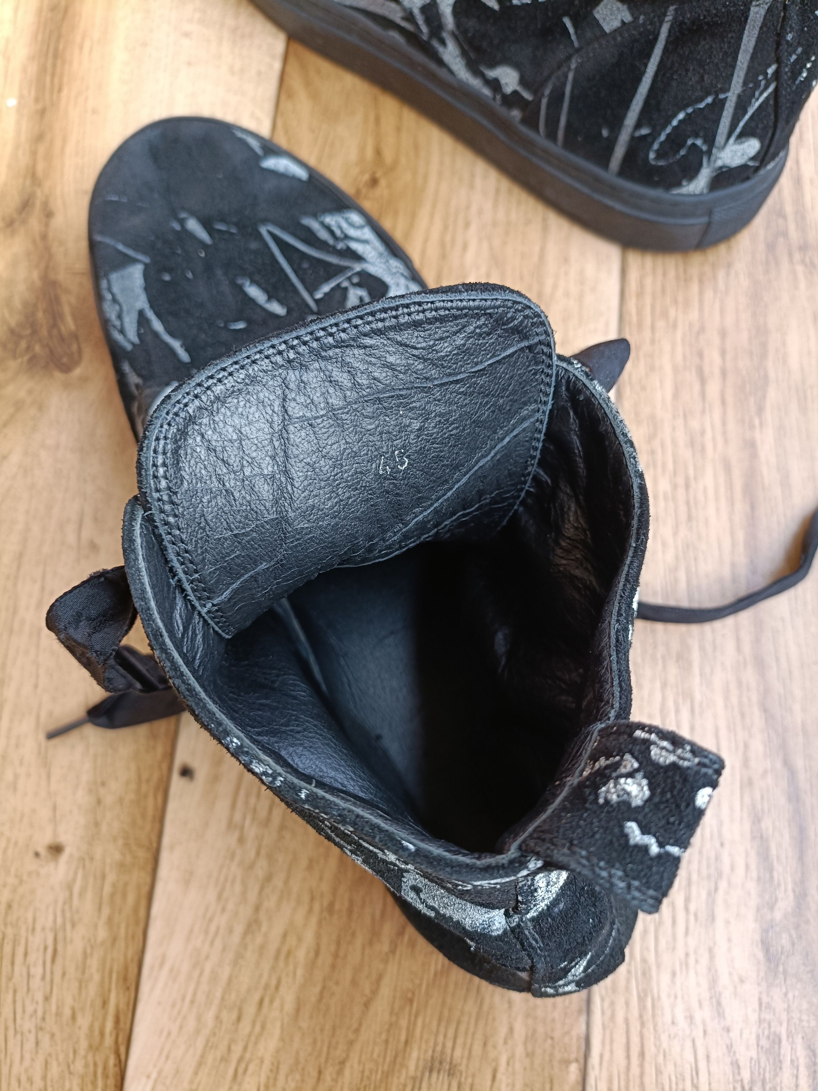 Ann Demeulemeester Ann Demeulemeester Black Suede Splatter Size US 12 / EU 45 - 16 Thumbnail
