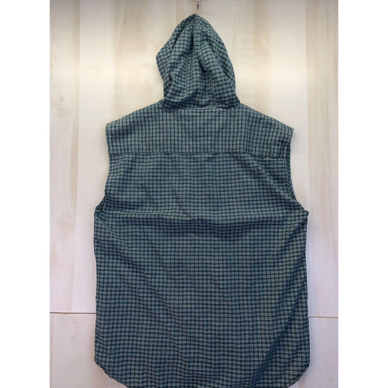 Northern Reflections VINTAGE Northern Reflections Shirt Plaid Green Sleeveless Hooded Womens Large L Shirt Size L / US 10 / IT 46 - 5 Thumbnail