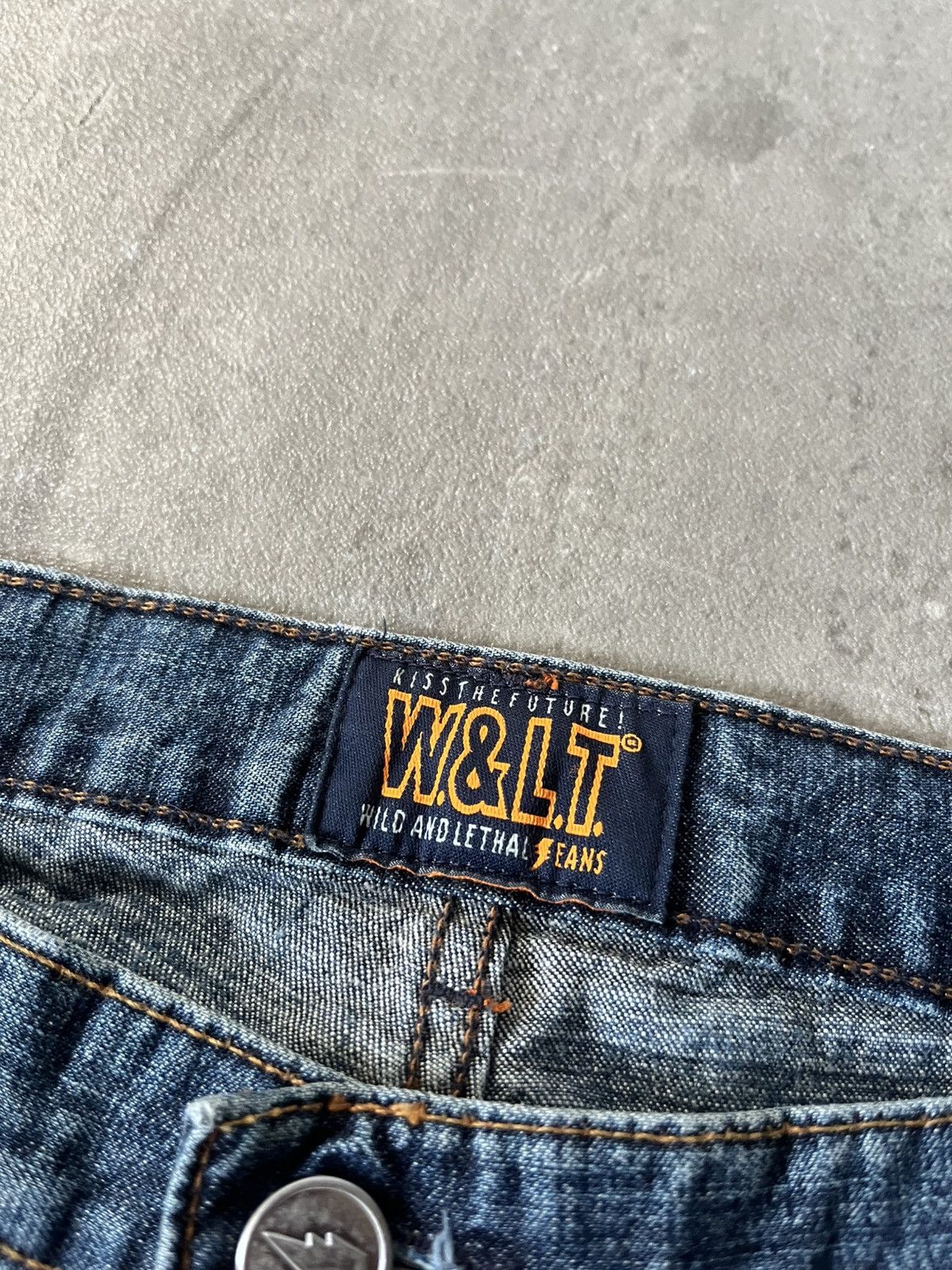 Walter Van Beirendonck Vintage Walter Van Beirendonck scratch flared navy jeans Size US 33 - 14 Thumbnail