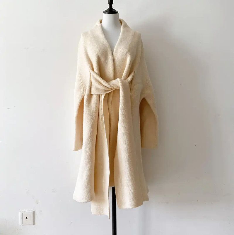 Acne Studios Acne Studios Cream Wool Mid-Length Coat Size S / US 4 / IT 40 - 1 Thumbnail
