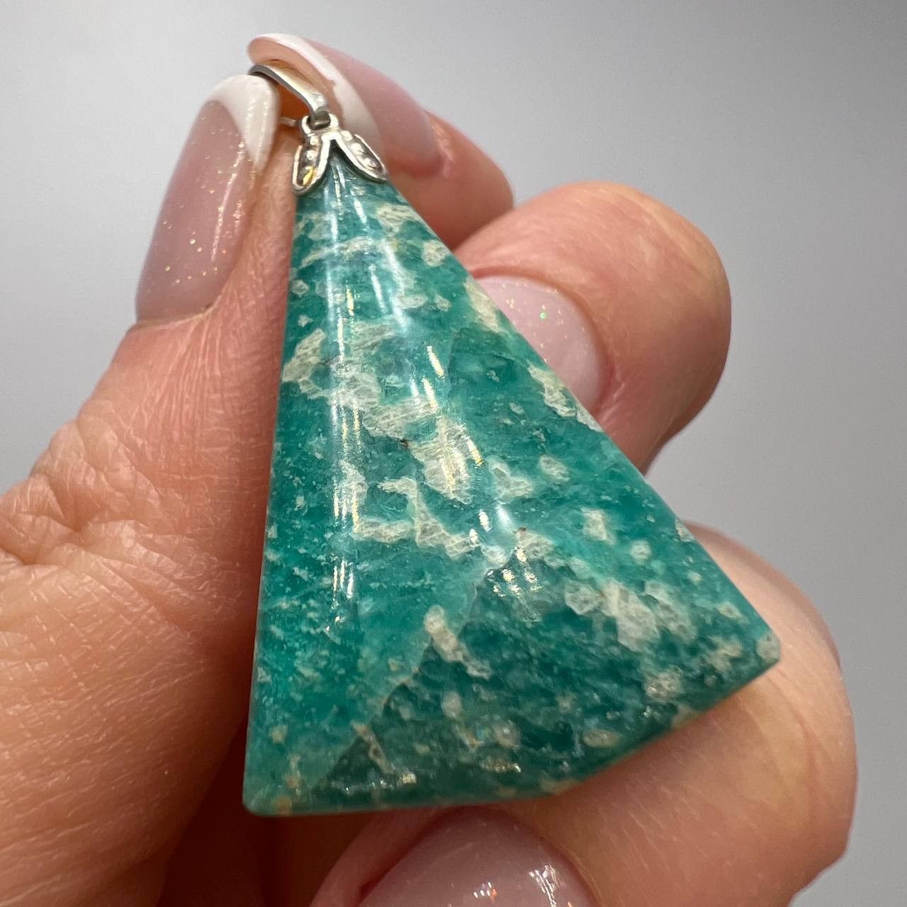 Vintage Pendant Sterling Silver 925 Amazonite Gemstone