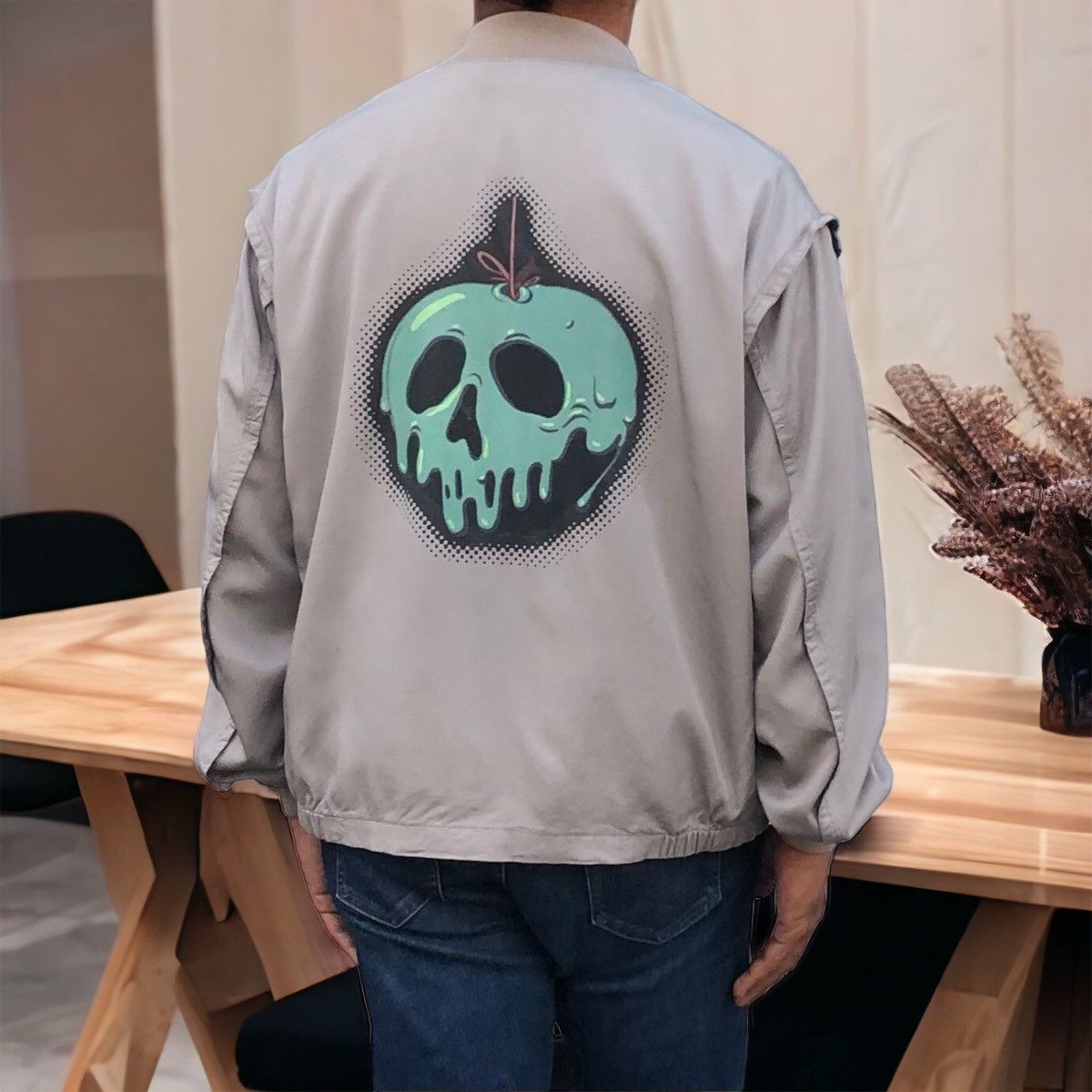 image of Gu X Disney Bomber Jacket in Brown, Men's (Size Medium)