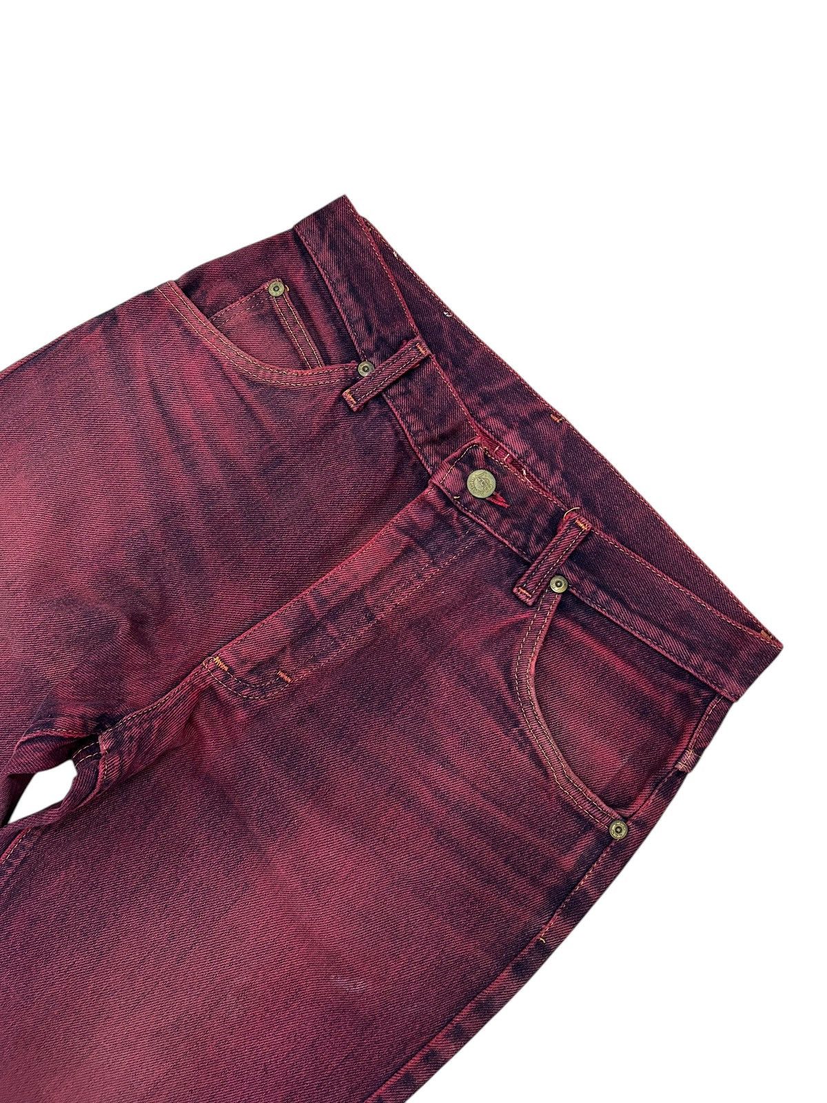 Lee Vintage 80s USA Lee Rider Zip Talon 42 Washed Red Bleach Size US 29 - 6 Thumbnail