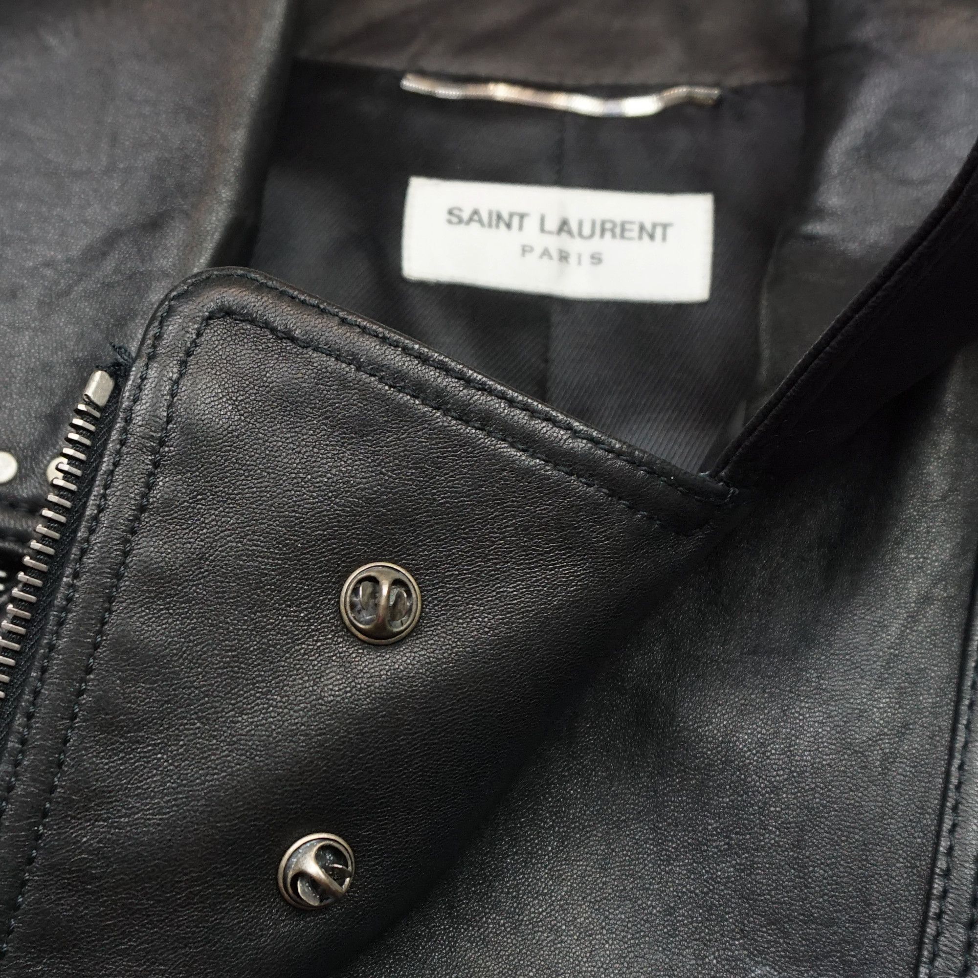 Saint Laurent Paris Saint Laurent Paris Leather Jacket With Metal Studs And Pins Size US M / EU 48-50 / 2 - 5 Thumbnail