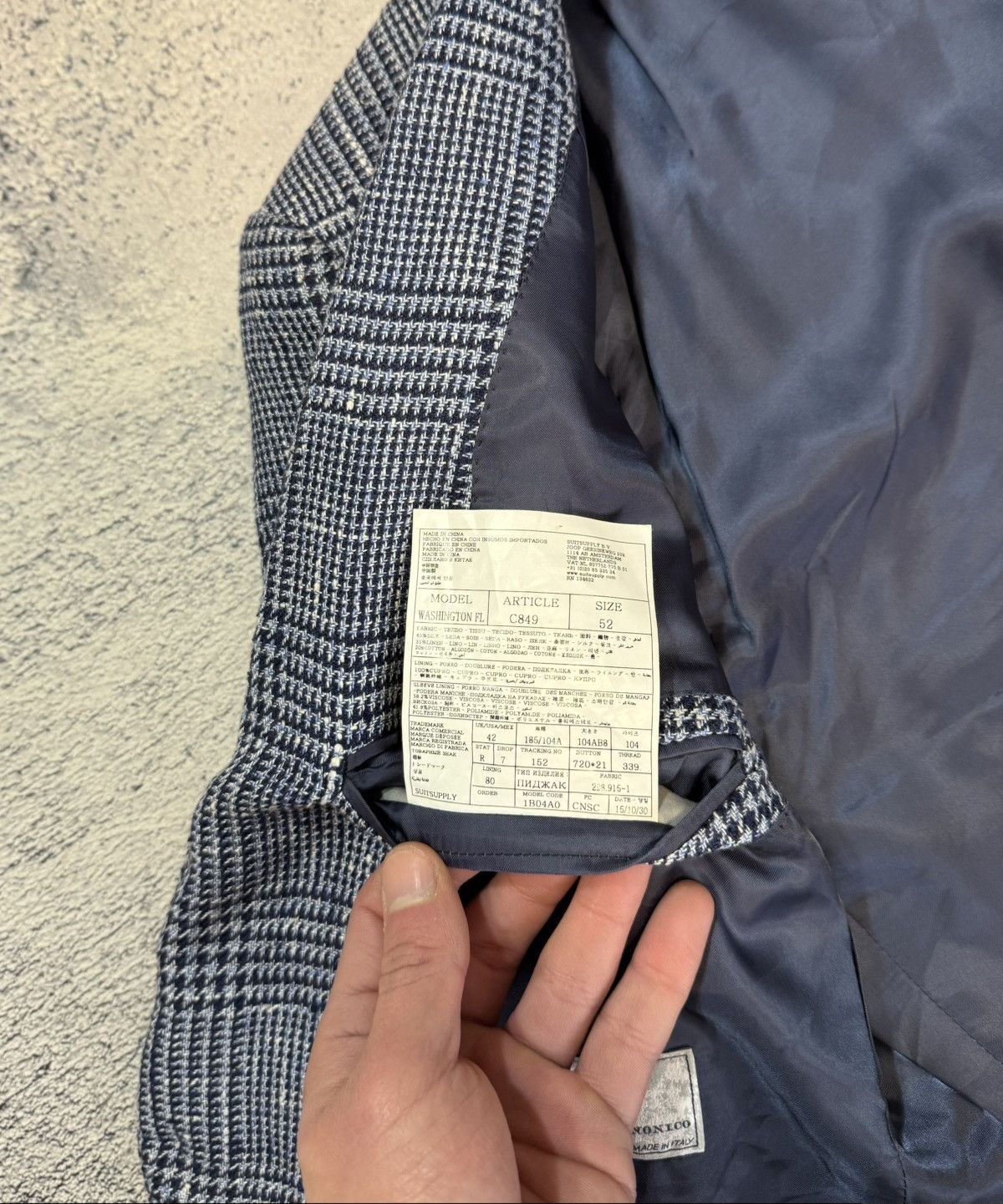 Suitsupply Suitsupply Washington VBC Plaid Blazer 42R/EU52 Silk Linen Size 42R - 10 Thumbnail